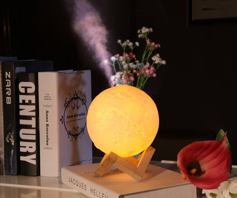 Profumatore Ambiente Luna a Led ✦ Lampada da comodino ✦ Atmosfera magica