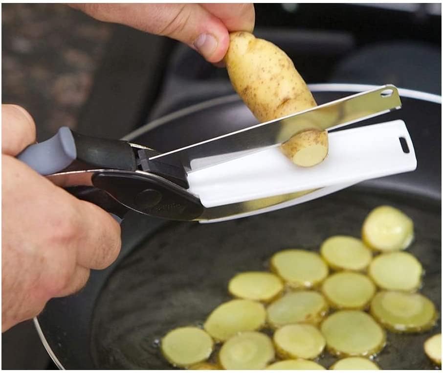 Forbici Da Cucina Professionali 2 in 1 ,  Coltello Cucina Multifunzione, Uso Domestico, Clever Cutter, Forbici Cucina Acciaio Inox Manico Antiscivolo