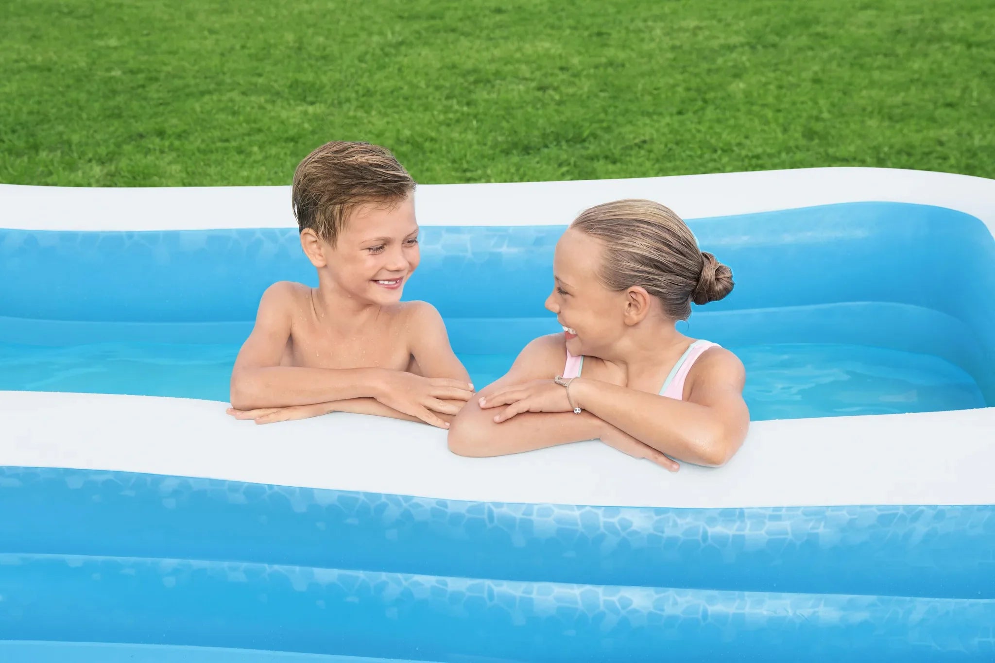Piscina gonfiabile rettangolare a 3 anelli 305x183x56CM