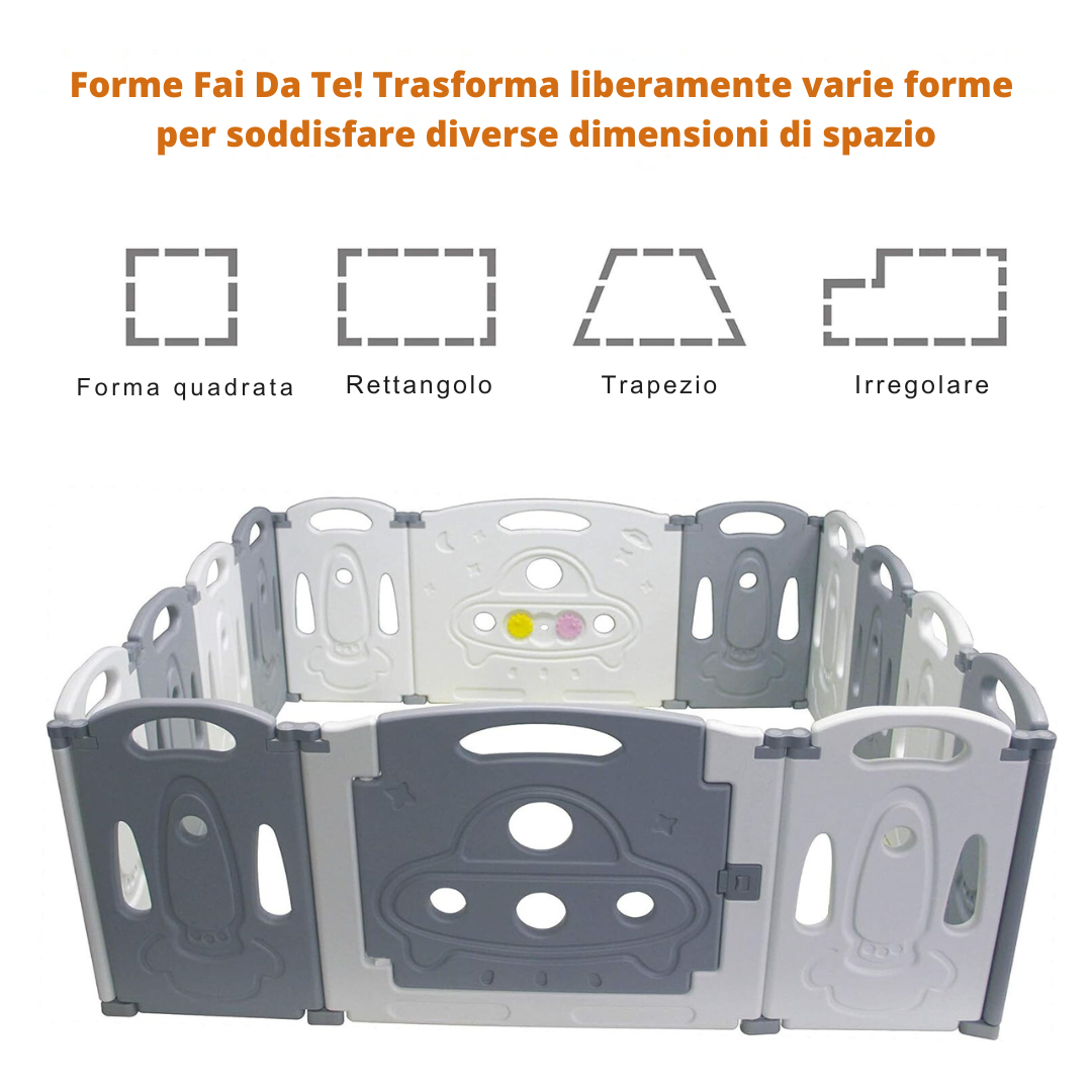 Gupamiga Box per bambini pieghevole Penna per giochi pieghevole per bambini Centro di attività per bambini Sicurezza Gioco Cantiere Nuova casa Coperta Esterna（Universo pieghevole set 14 pannelli）