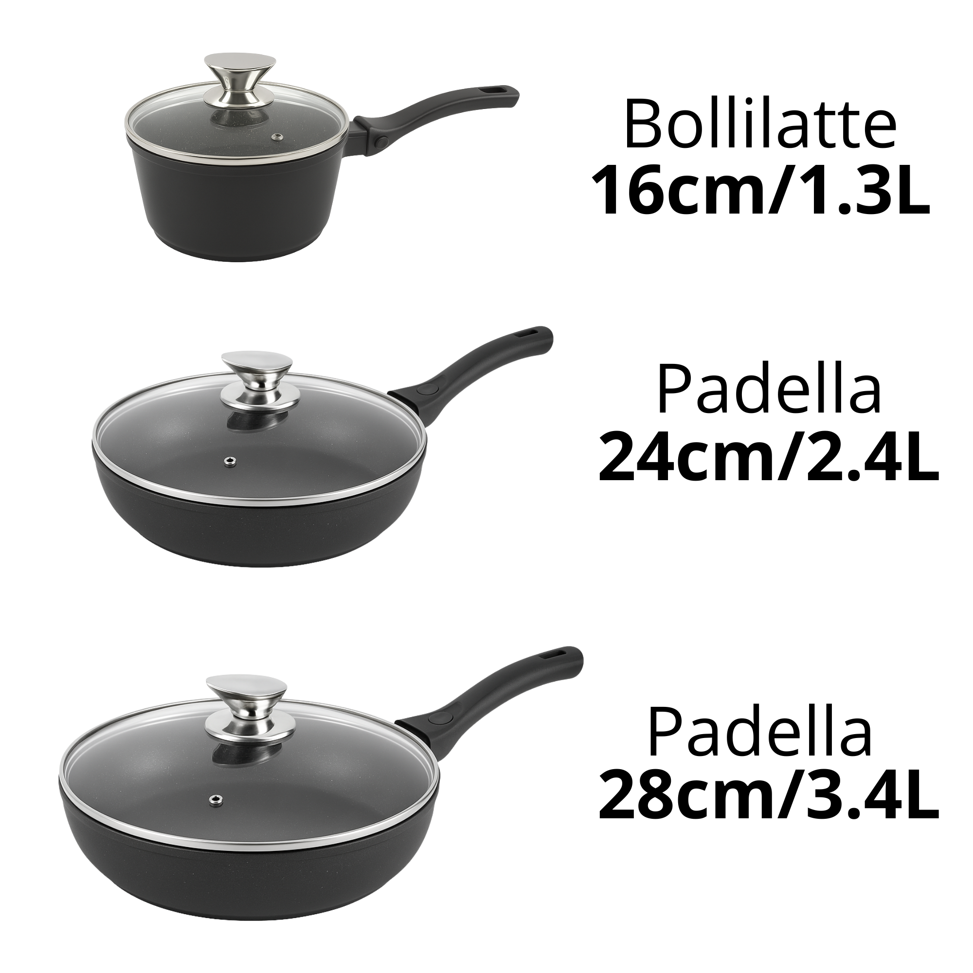 Set di Pentole 23 Pezzi Antiaderente con Coperchi in Vetro – Batteria di Pentole e Padelle con Manici Removibili, Mestoli e Accessori in Silicone – Adatte a Tutti i Piani di Cottura, Induzione Inclusa