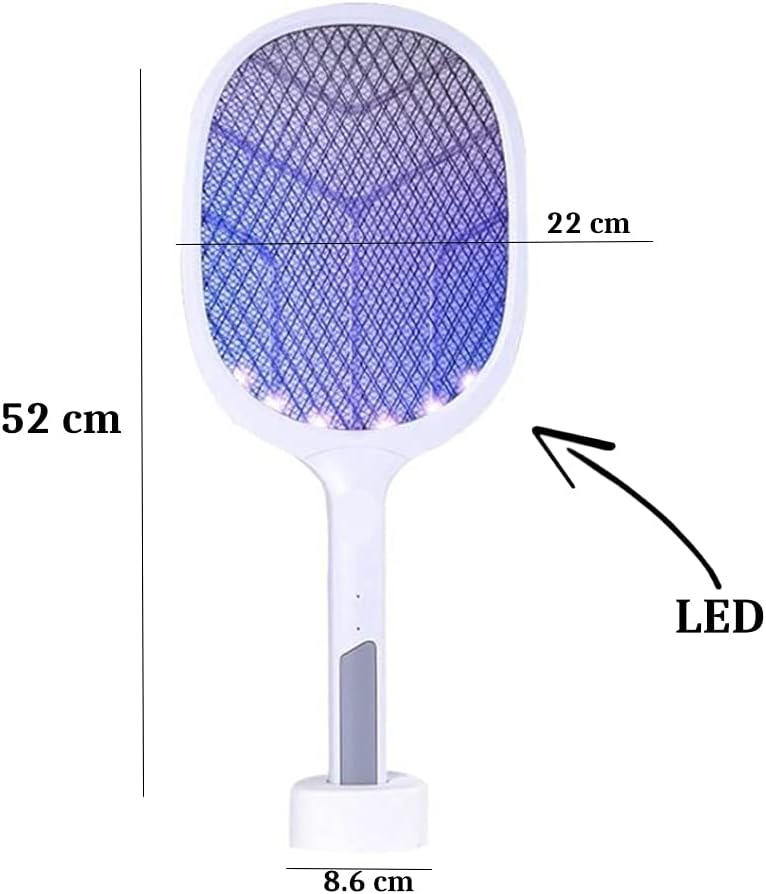 Racchette Zanzare Elettriche Ricaricabili 2 in 1 Lampada Led Fulmina Insetti