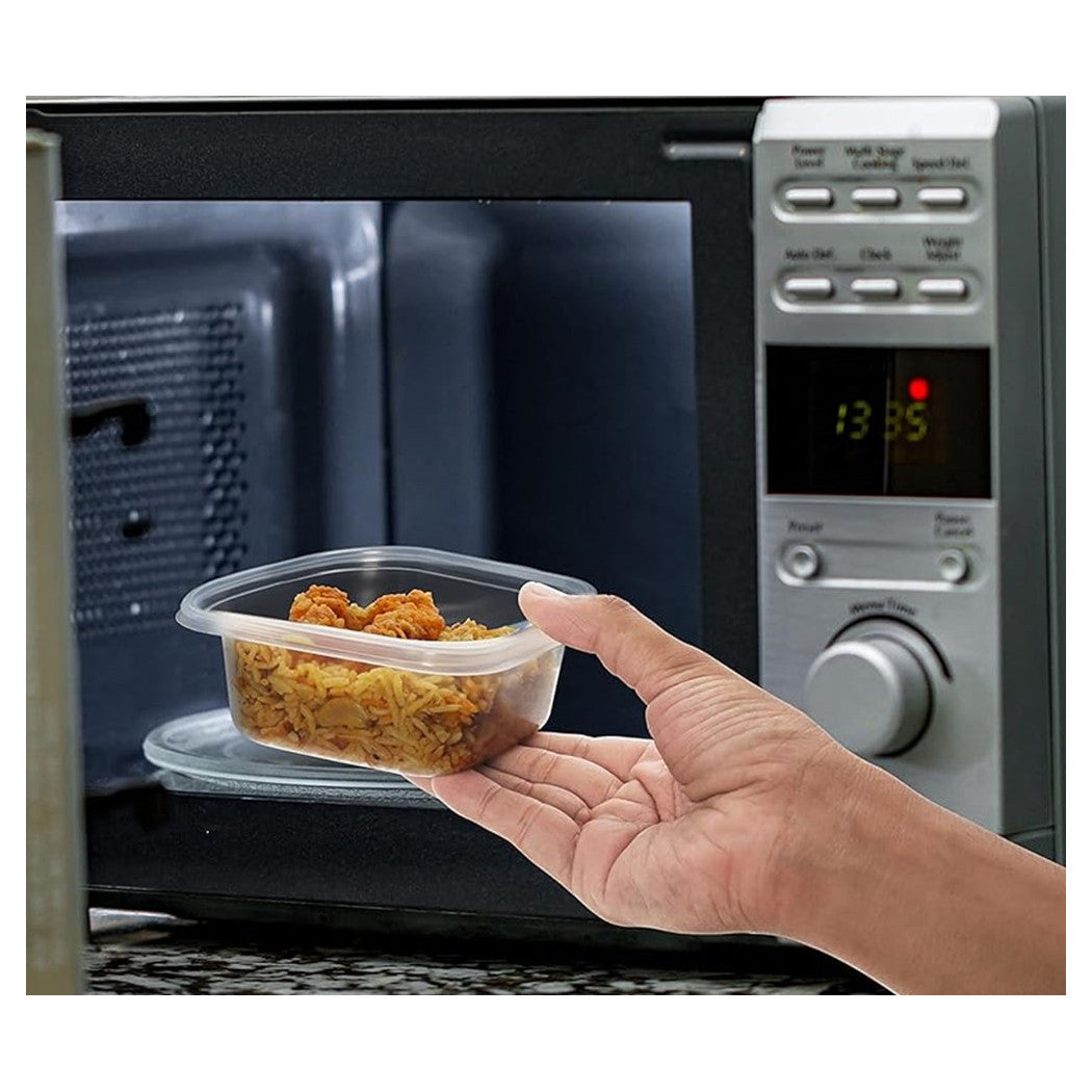 Set 21PZ contenitori con coperchi per alimenti in plastica trasparenti impilabili microonde