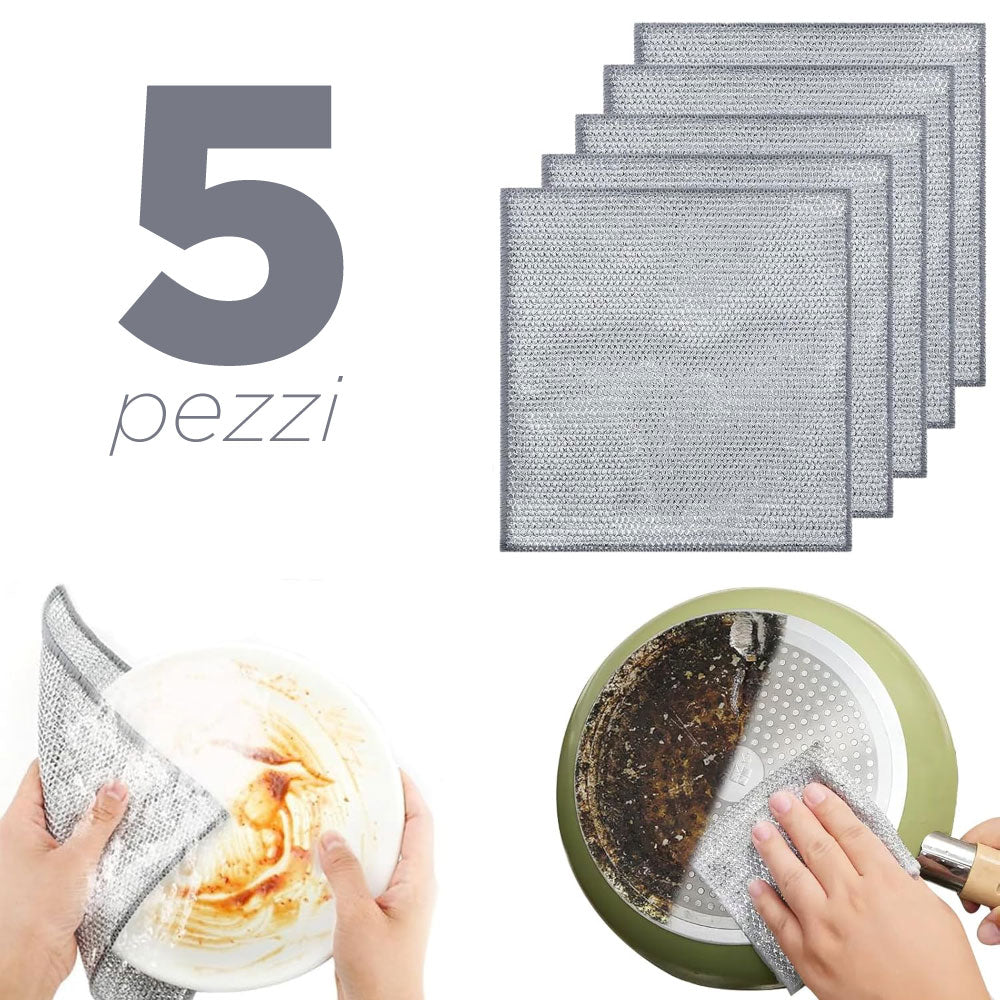 Panni Multifunzionali in Filo Metallico Antigraffio 5 PZ