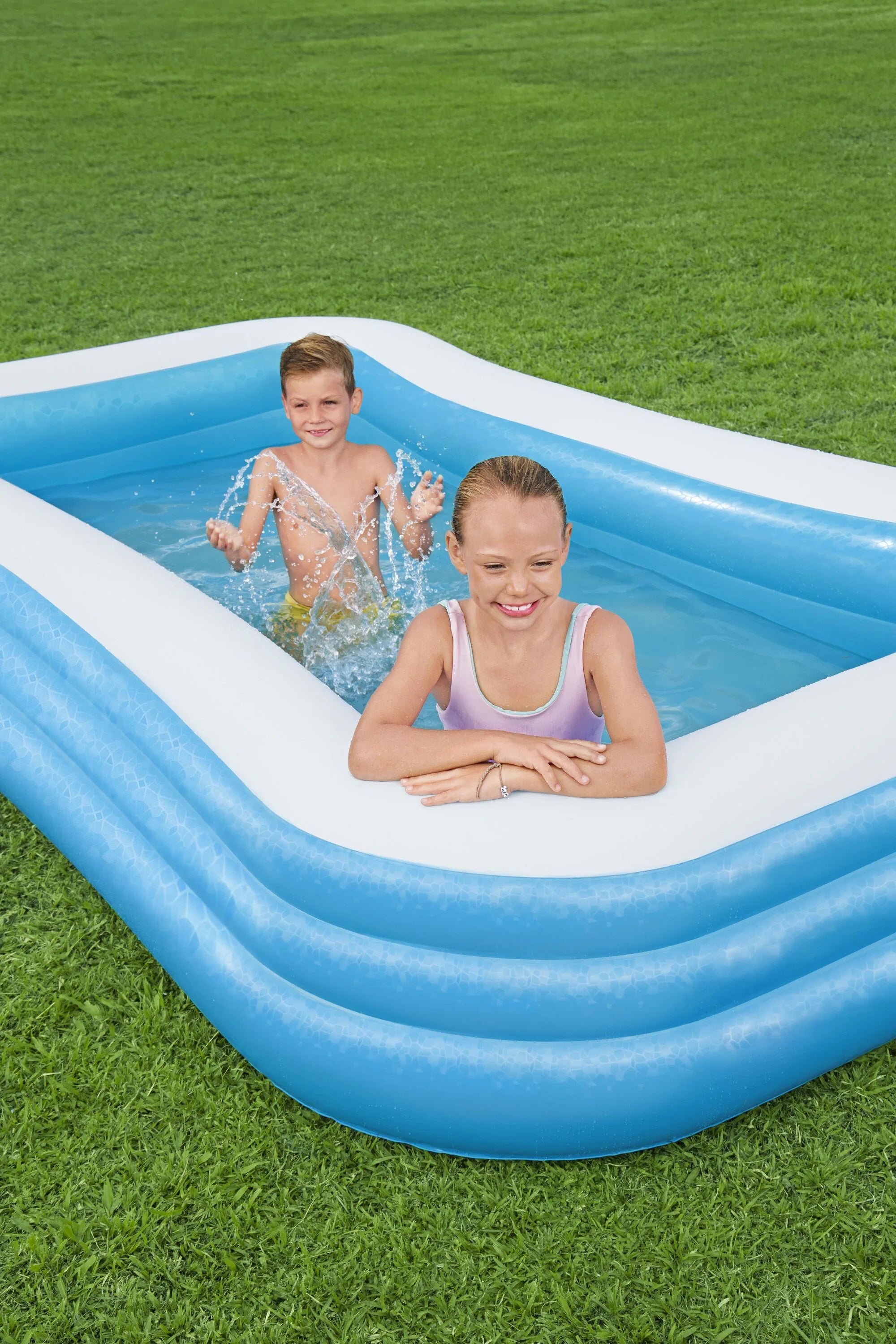 Piscina gonfiabile rettangolare a 3 anelli 305x183x56CM