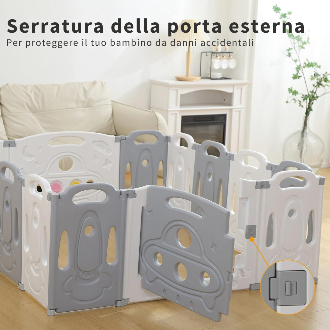 Gupamiga Box per bambini pieghevole Penna per giochi pieghevole per bambini Centro di attività per bambini Sicurezza Gioco Cantiere Nuova casa Coperta Esterna（Universo pieghevole set 14 pannelli）