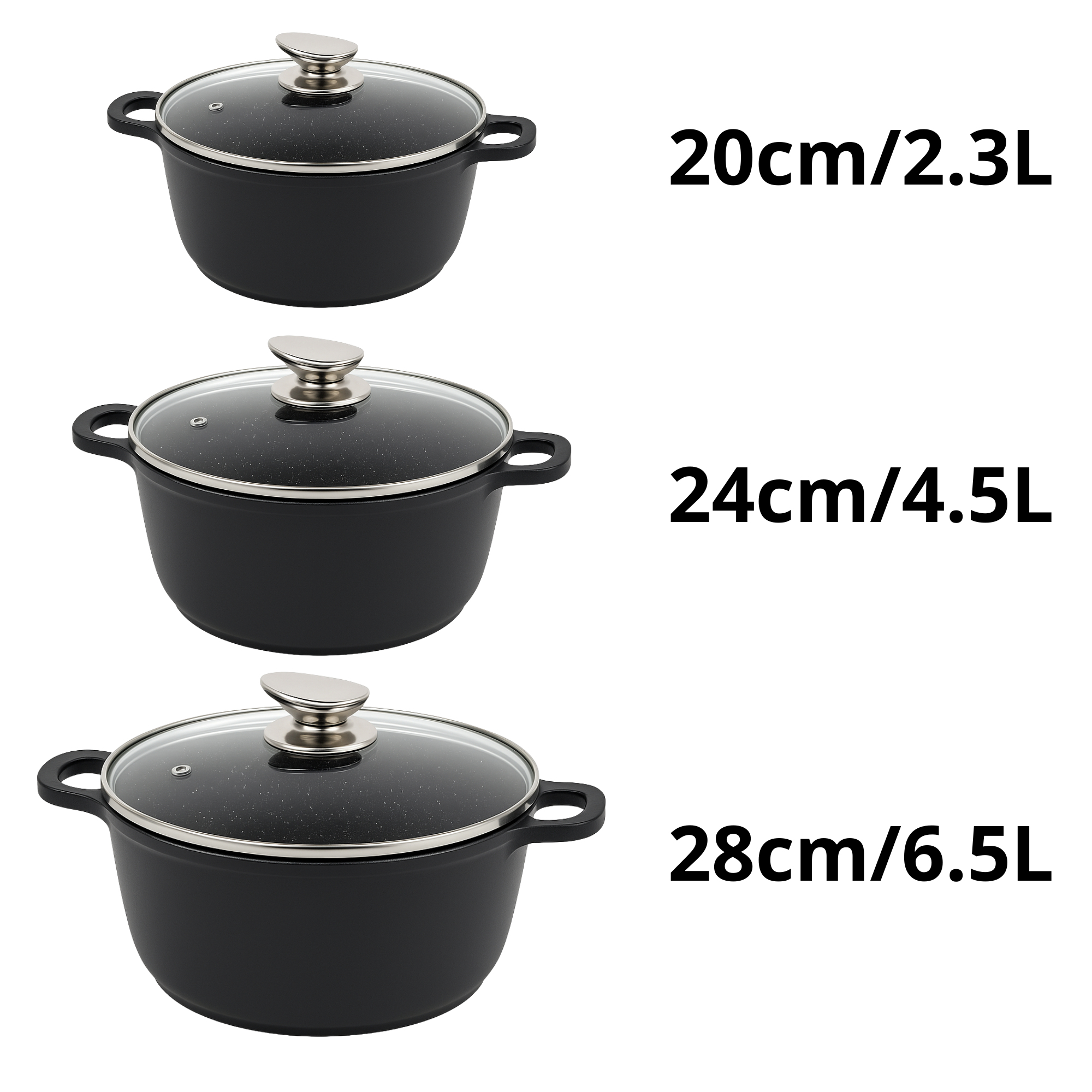 Set di Pentole 22 Pezzi Antiaderenti con Bistecchiera Batteria di Pentole e Padelle con Coperchi in Vetro, Manici Removibili, Mestoli e Accessori in Silicone Per Tutti i Piani di Cottura, Induzione