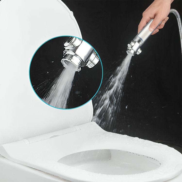 Doccia Multifunzione a Ventola 360° con Propulsore Turbo e Filtri in Cotone PP