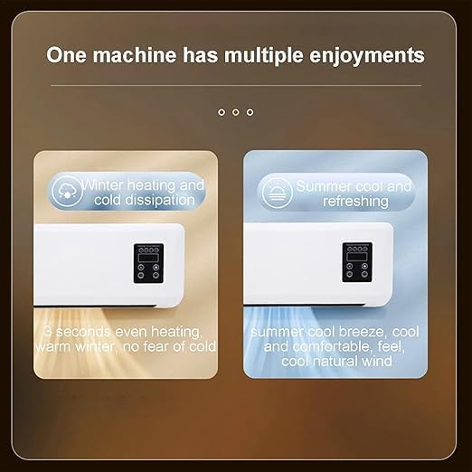 Termoconvettore Elettrico da Parete 1500W con Display LED e Telecomando - Funzione Aria Calda/Fredda Temperatura Regolabile, Timer, Design Compatto ed Efficiente per Casa Ufficio