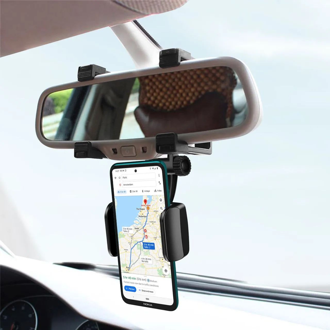 RetroStand, Supporto Auto Da Specchietto Retrovisore Universale Per Smartphone