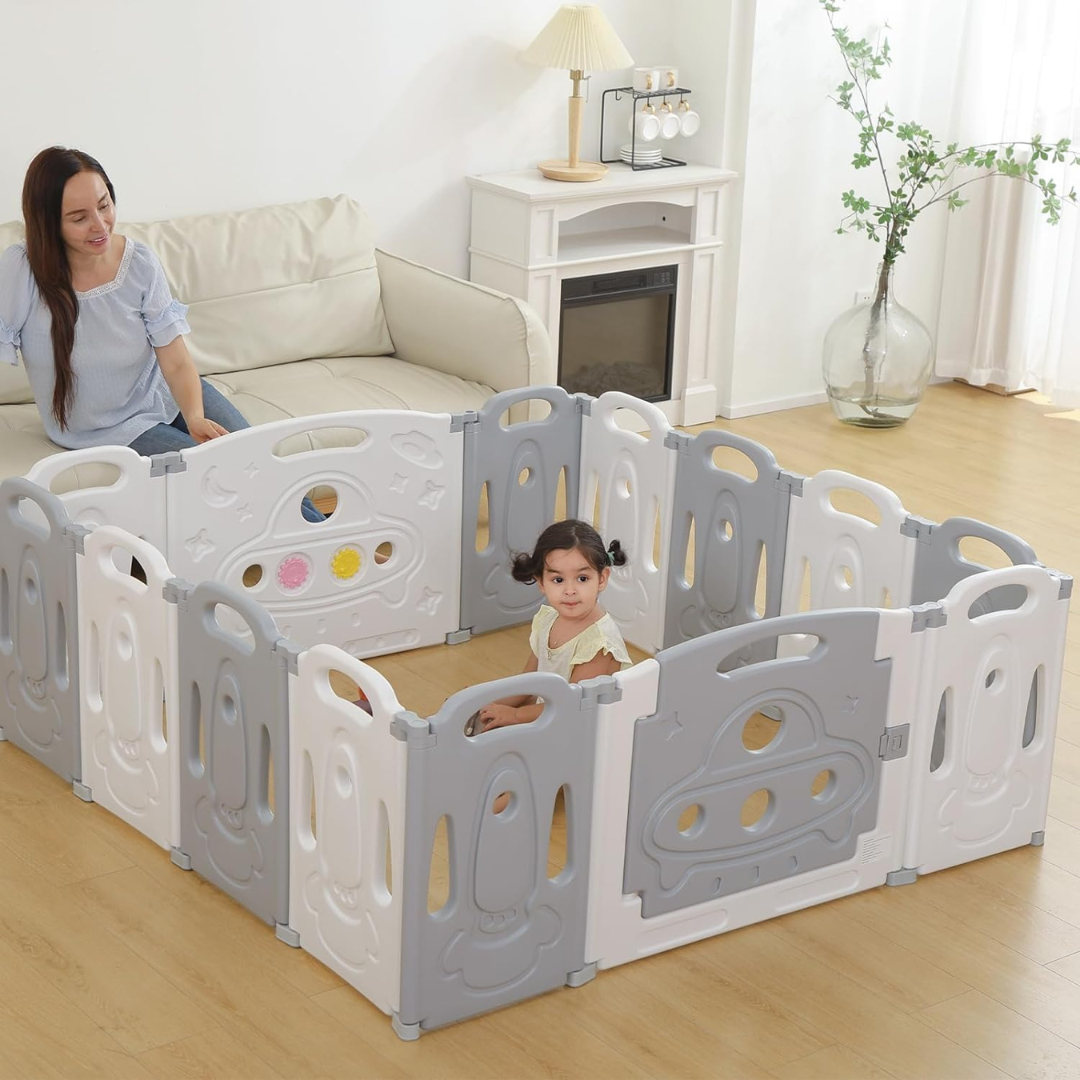 Gupamiga Box per bambini pieghevole Penna per giochi pieghevole per bambini Centro di attività per bambini Sicurezza Gioco Cantiere Nuova casa Coperta Esterna（Universo pieghevole set 14 pannelli）