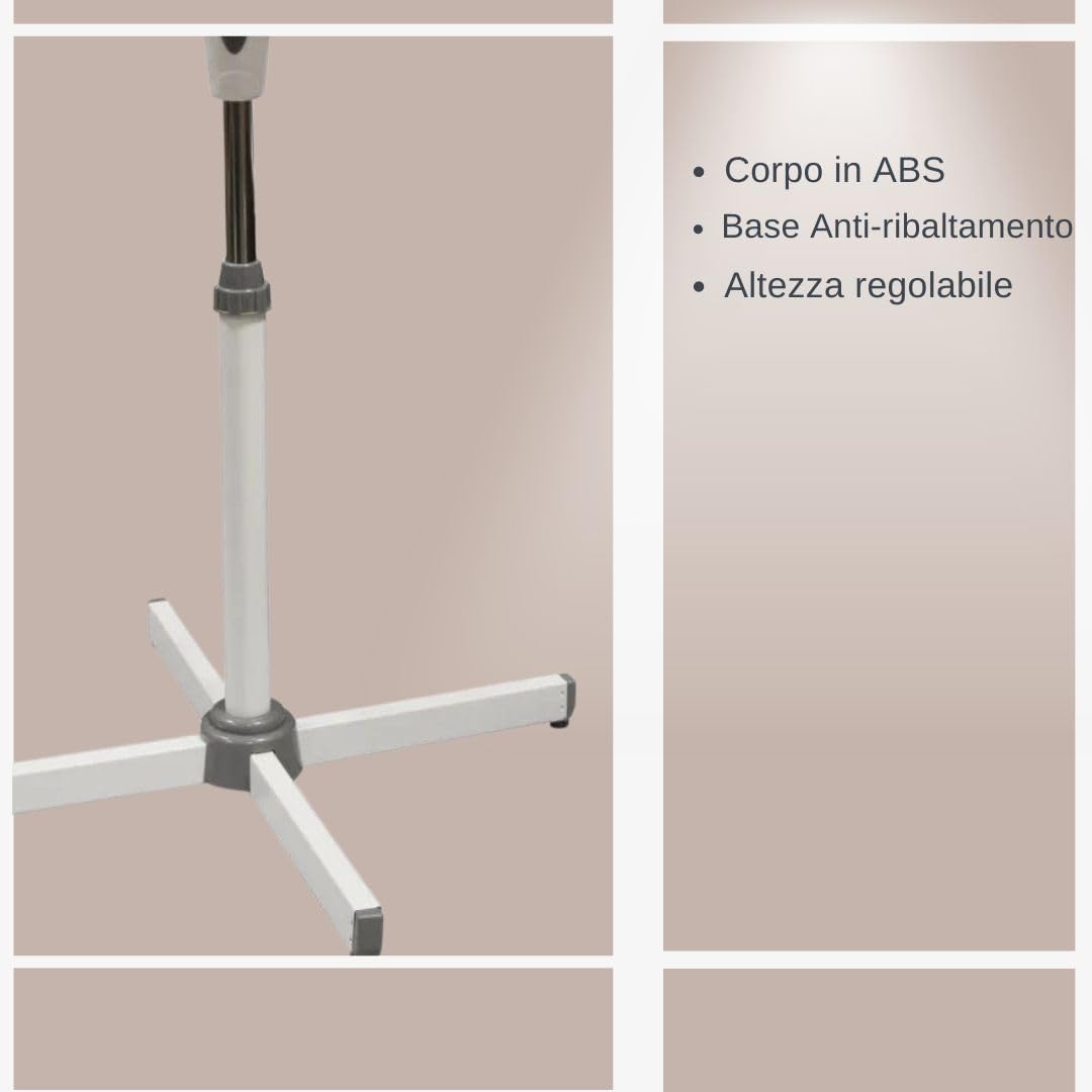 Ventilatore a Piantana 60W Bianco – Altezza Regolabile, 3 Velocità, Oscillazione Orizzontale, Diametro Pale 41 cm, Silenzioso e Potente