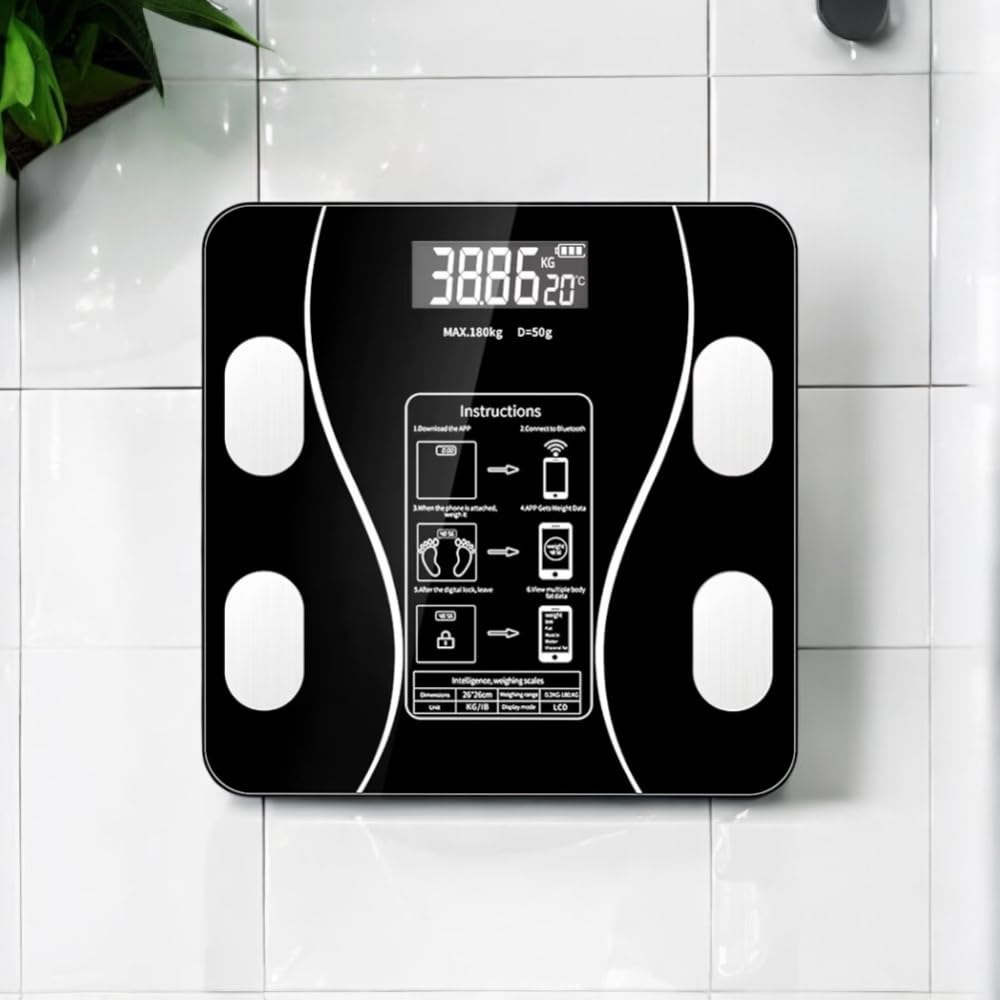 Bilancia Pesapersone Bluetooth 180kg con App Monitoraggio Completo della Composizione Corporea