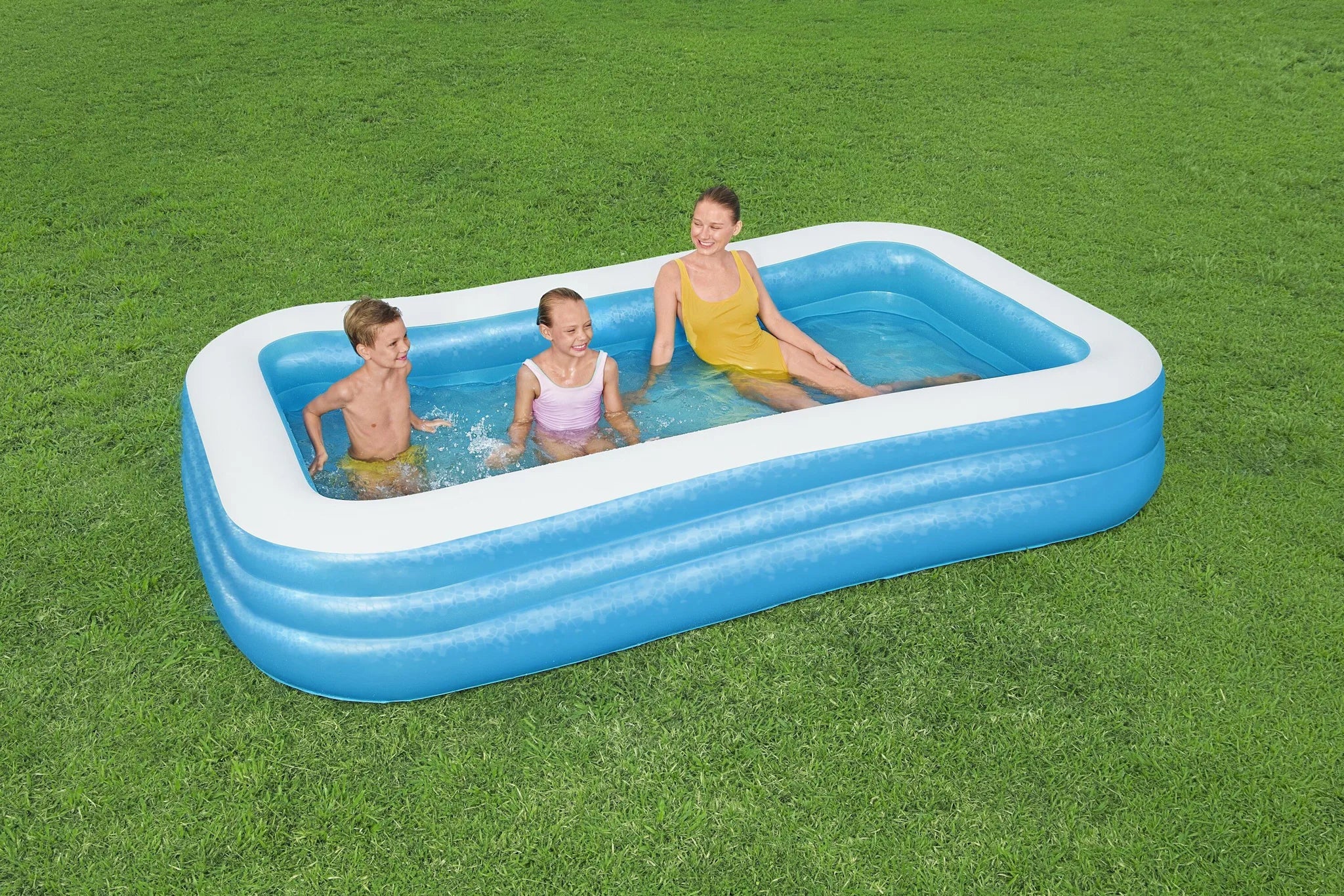 Piscina gonfiabile rettangolare a 3 anelli 305x183x56CM