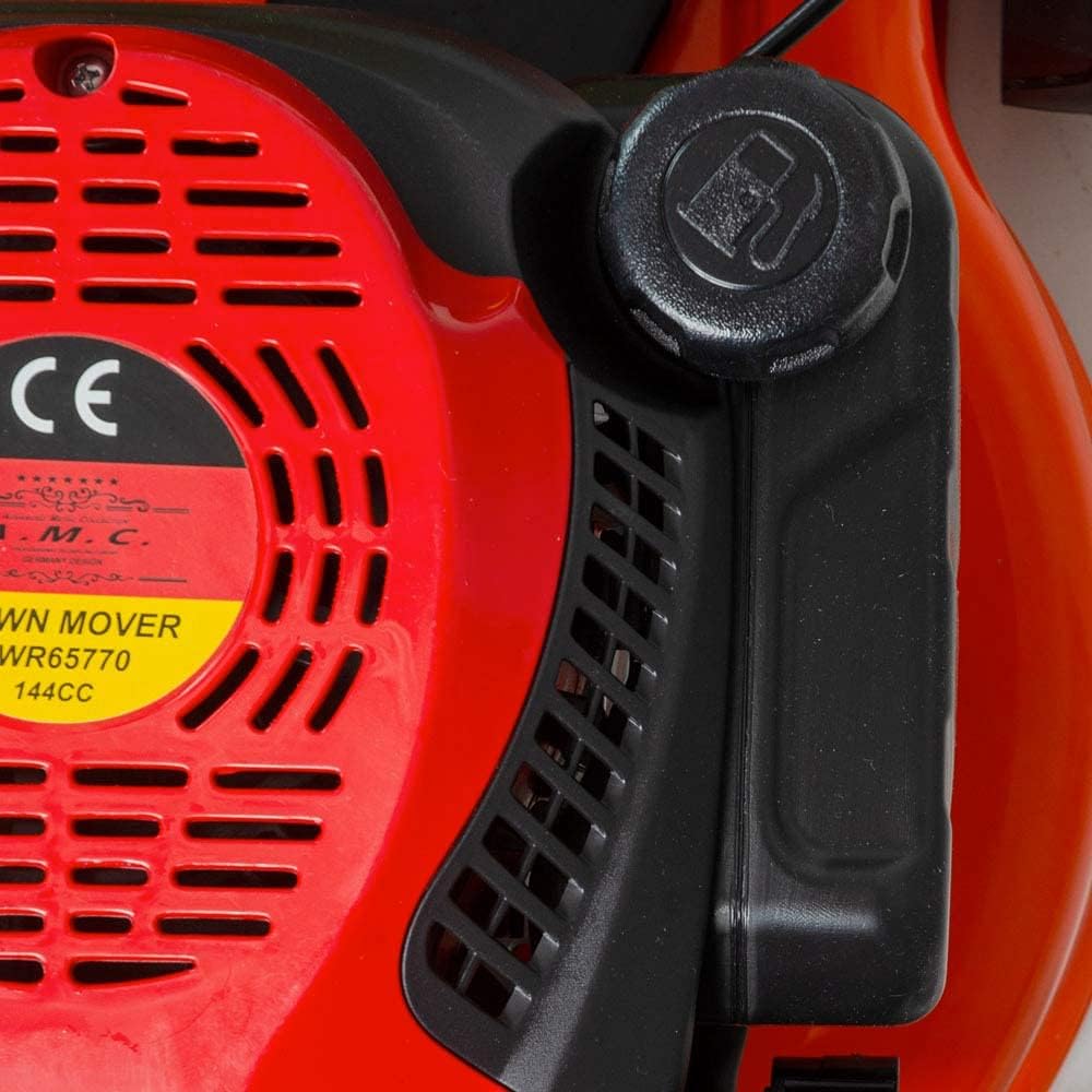 AMC Tagliaerba a spinta con motore a scoppio da 144 cc e 30 kw, ampiezza di taglio regolabile su 7 livelli, 4 ruote livellate su unico piano per evitare zolle vuote adatto a professionisti