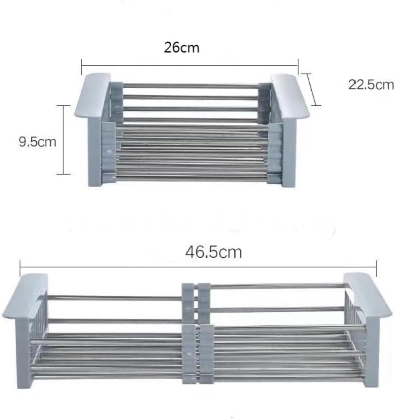 Scolapiatti Telescopico in Acciaio Inox – Cestello Scolatutto da Lavello con Braccioli Regolabili, Salvaspazio per Stoviglie, Frutta e Verdura