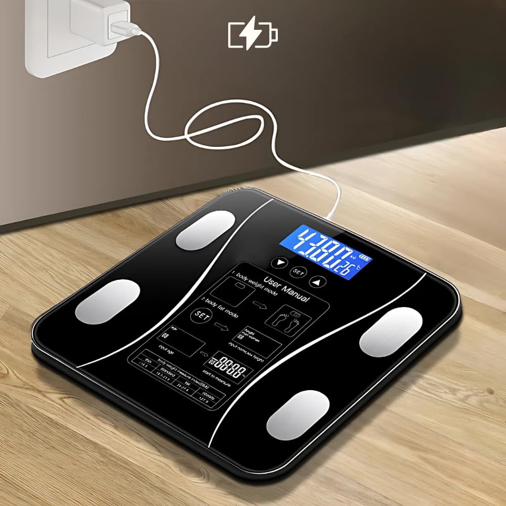 Bilancia Pesapersone Bluetooth 180kg con App Monitoraggio Completo della Composizione Corporea