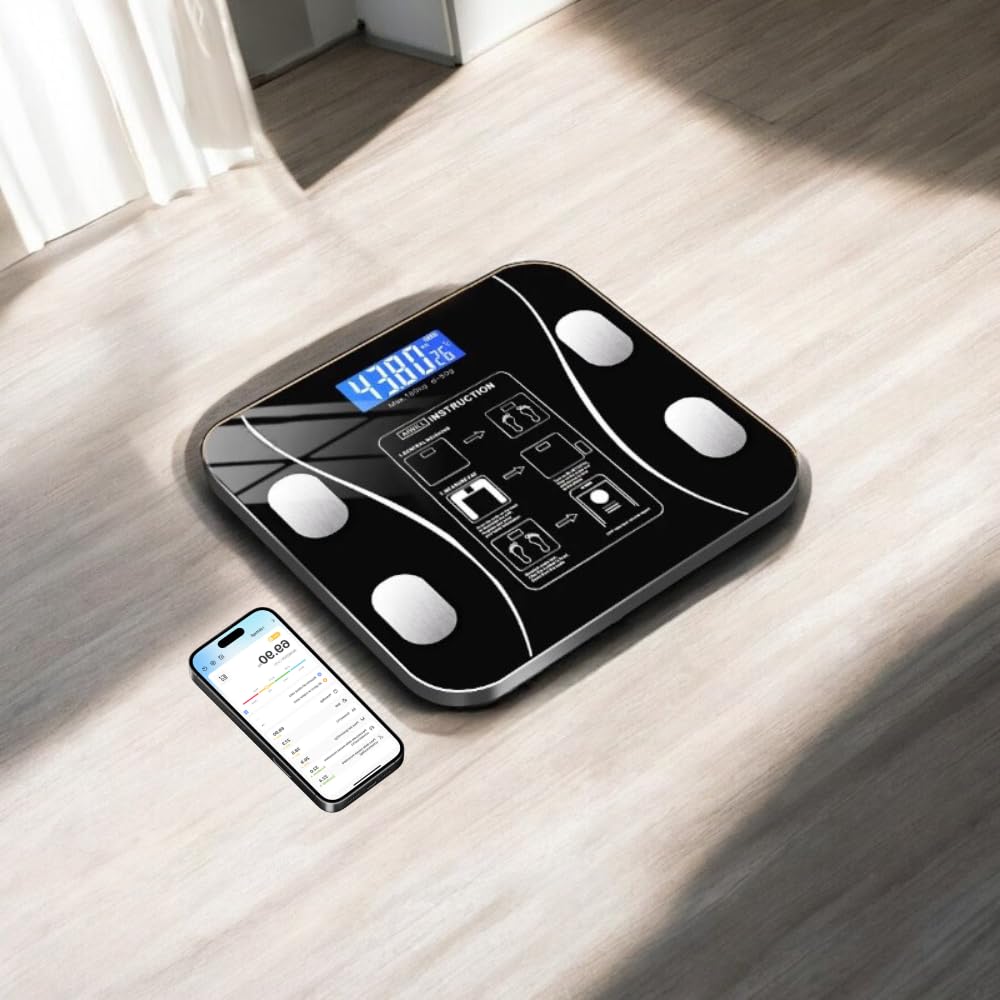 Bilancia Pesapersone Bluetooth 180kg con App Monitoraggio Completo della Composizione Corporea