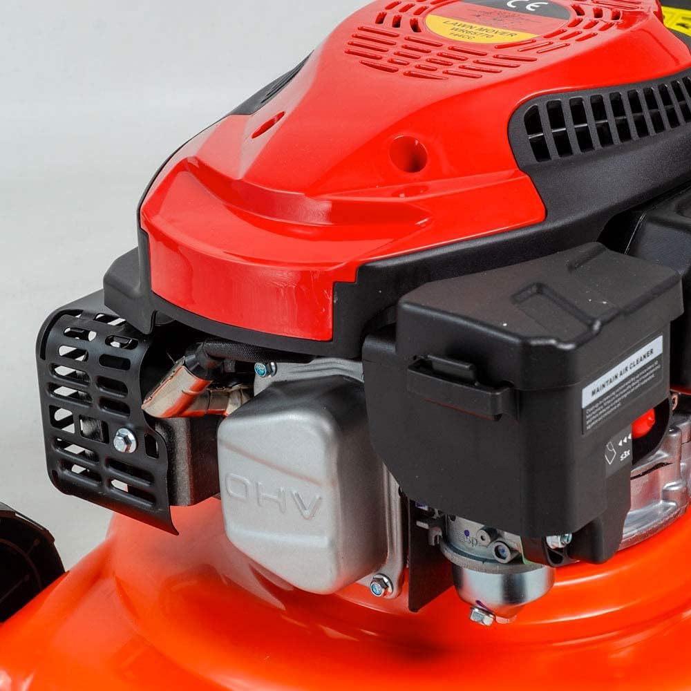 AMC Tagliaerba a spinta con motore a scoppio da 144 cc e 30 kw, ampiezza di taglio regolabile su 7 livelli, 4 ruote livellate su unico piano per evitare zolle vuote adatto a professionisti