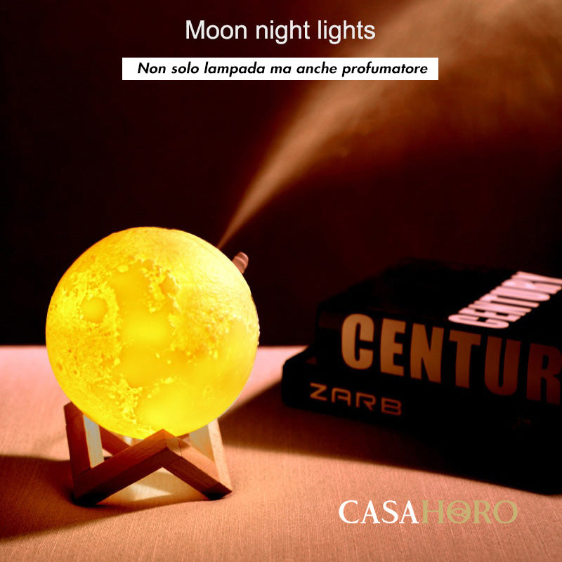 Profumatore Ambiente Luna a Led ✦ Lampada da comodino ✦ Atmosfera magica