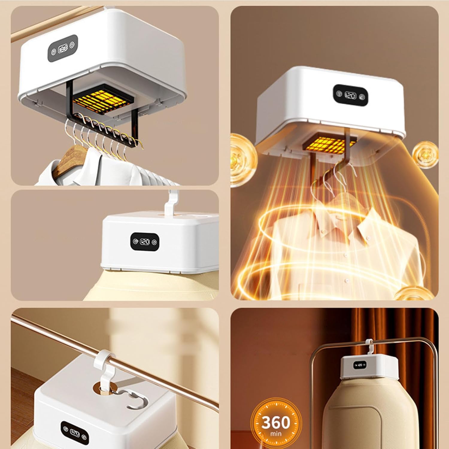 Asciugabiancheria Portatile, Elettrico Per Il Bucato, Macchina Multifunzione Elettrica per Asciugare a Casa Viaggio Interno Appartamento Spazi Ridotti Biancheria Intima