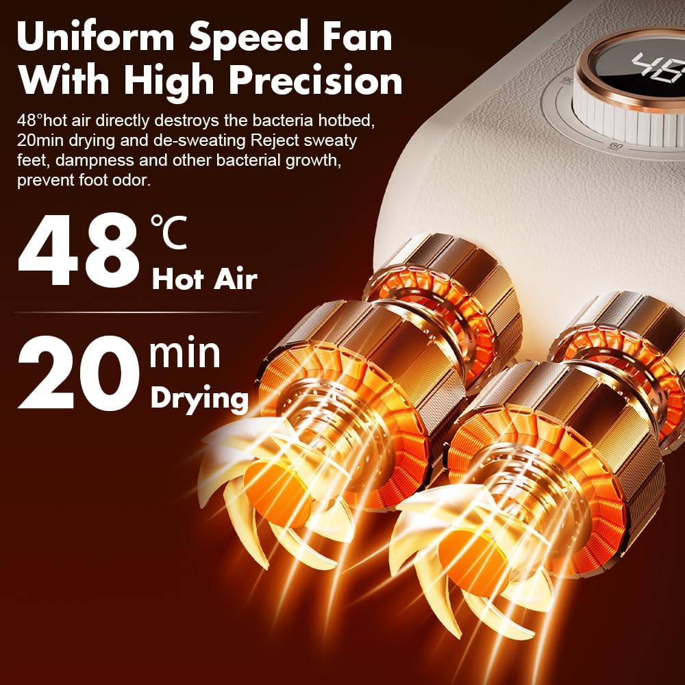 Asciuga Scarpe Elettrico, Asciugascarpe Pieghevole con Timer e Luce UV, Asciuga Scarpe da Calcio Portatile, Scalda Scarpe da Calcio Asciugatura Rapida per Scarpe, Cappelli, Calzini, Guanti