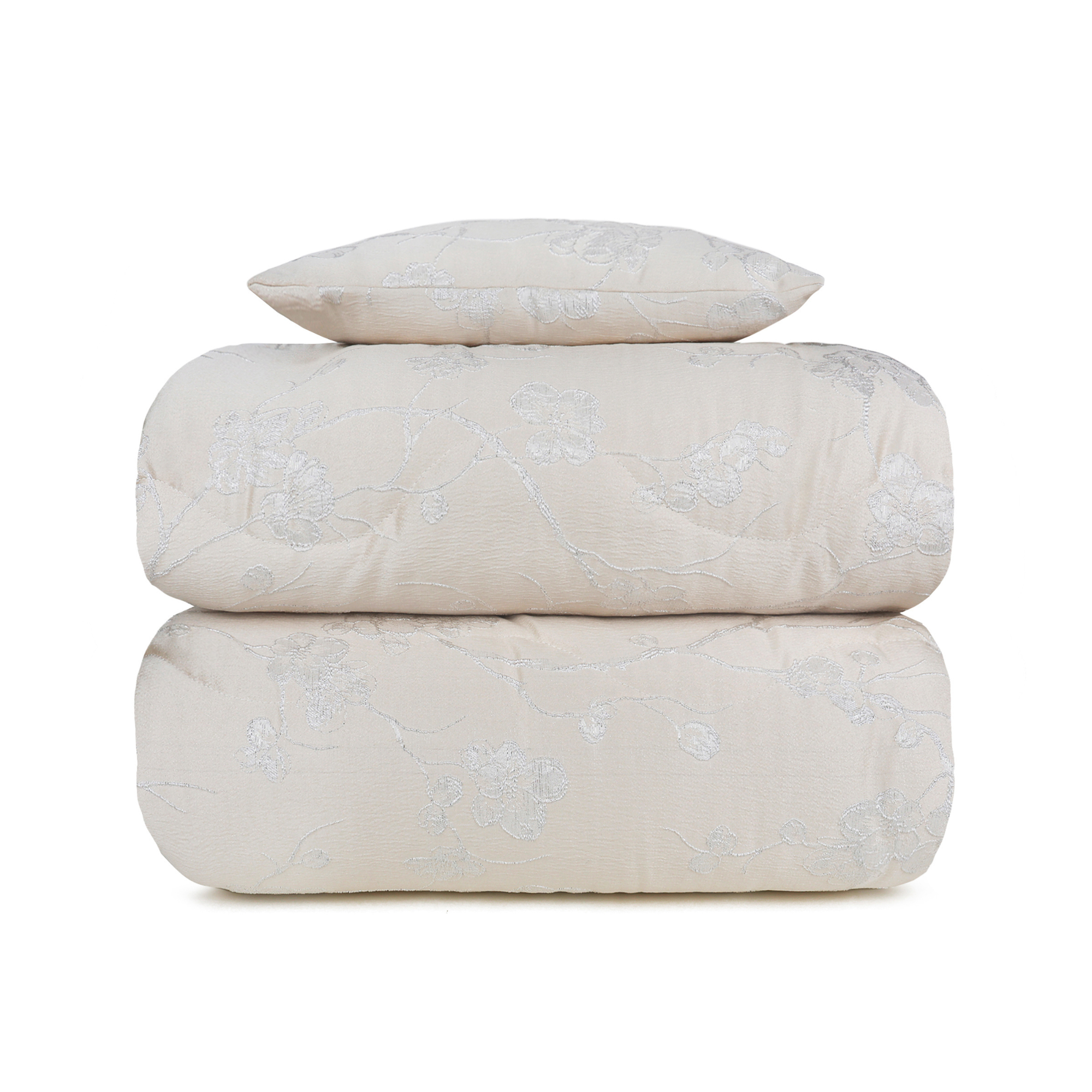 Trapunta Matrimoniale Ragame 260x280 cm con Cuscino Coordinato – Raso Jacquard Morbido e Raffinato, Imbottitura 350 g/m² – Trapunta Invernale Elegante – Prodotto Italiano