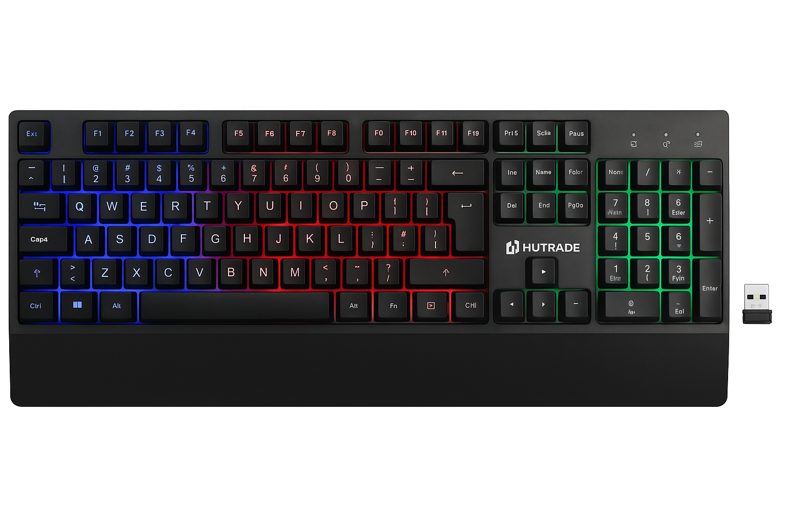 Tastiera Wireless 2.4GHz RGB Retroilluminata, 104 Tasti Completi Silenziosi, con Ricevitore USB, Compatibile con Windows e Mac – Design Ergonomico per Lavoro e Gaming