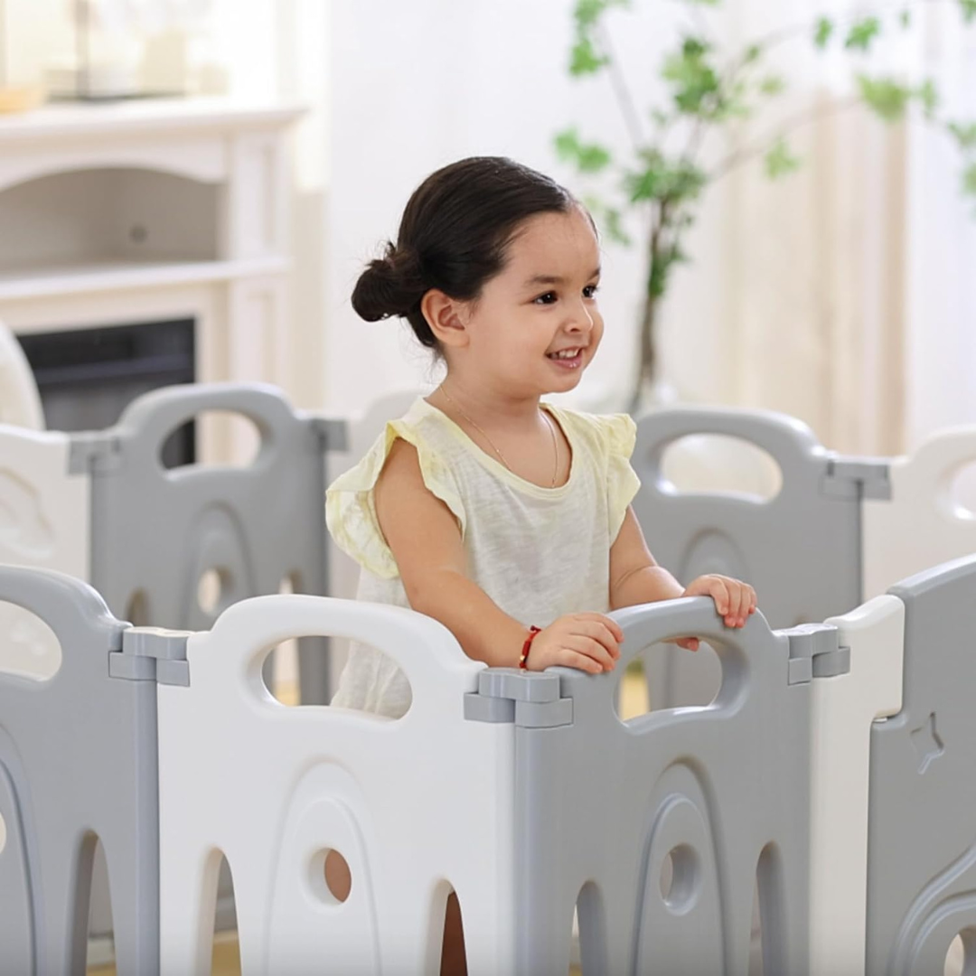 Gupamiga Box per bambini pieghevole Penna per giochi pieghevole per bambini Centro di attività per bambini Sicurezza Gioco Cantiere Nuova casa Coperta Esterna（Universo pieghevole set 14 pannelli）