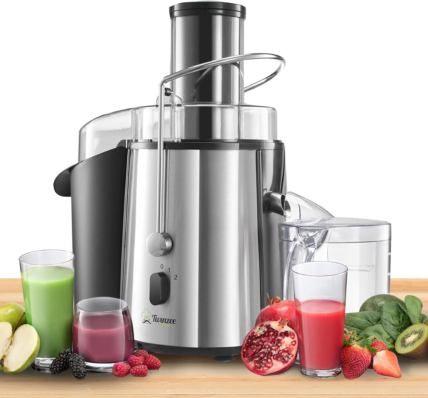 Centrifuga Frutta e Verdura Professionale - Centrifugatore Estrattore, Grande Potenza 850W e 2 velocità - Centrifughe Estratti e Succhi Rigeneranti Apertura Larga 75mm, Base Anti-Scivolo