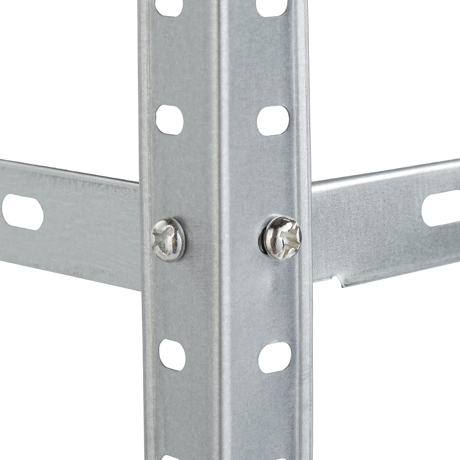 Scaffale in Metallo Zincato, capacità di 160 kg, HLP: 145x75,5x30 cm, 4 Ripiani, Acciaio, Cantina, Argento