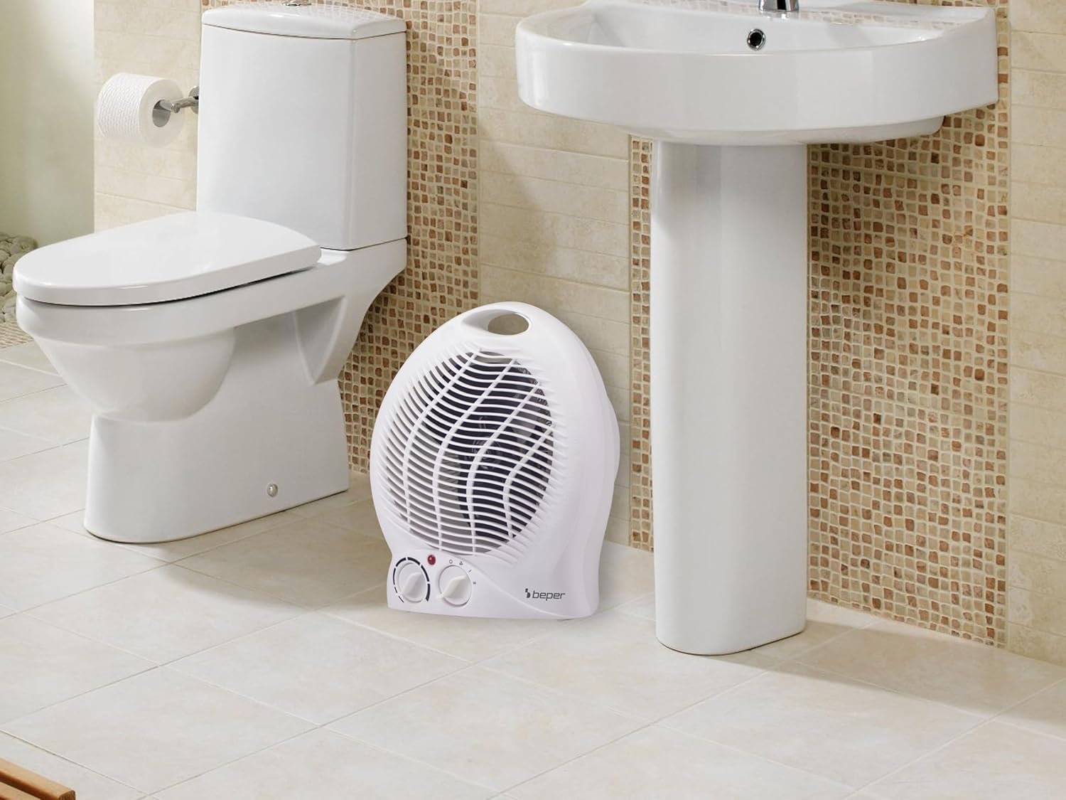 Termoventilatore da Bagno con Termostato Regolabile - Scaldino Elettrico Bagno Basso Consumo, 2000W