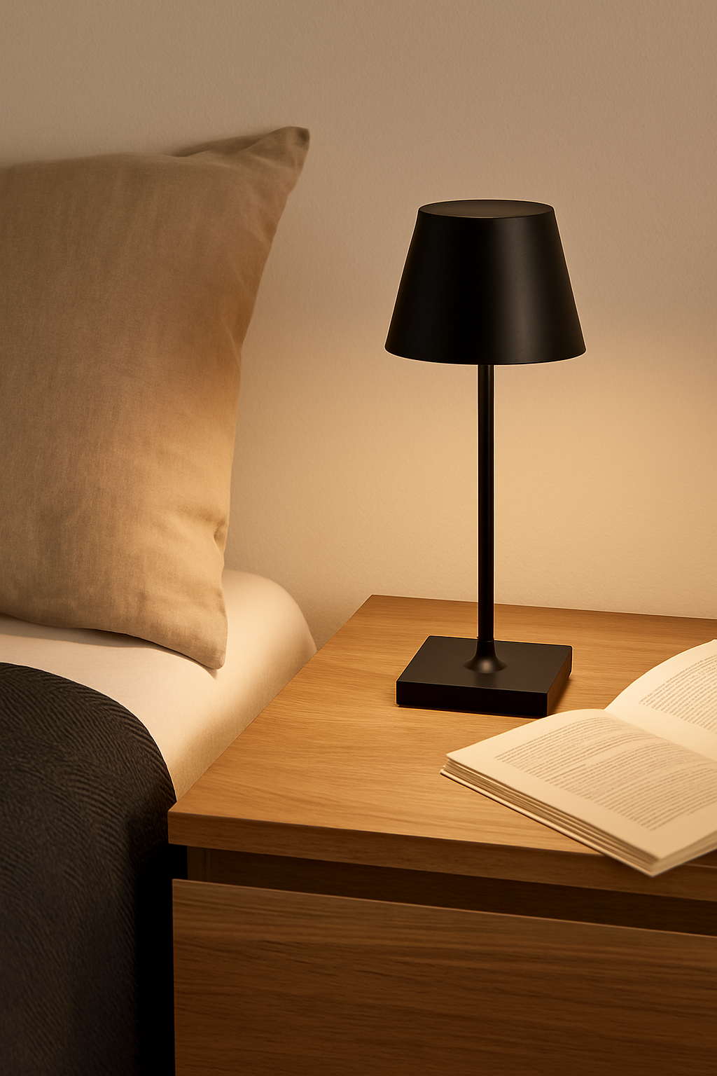 Lampada da Tavolo LED Ricaricabile Senza Fili – Dimmerabile Touch, 2400mAh, 3 Tonalità (2700K-6000K), Design Moderno per Interno ed Esterno, Camera da Letto, Soggiorno, Giardino, IP54