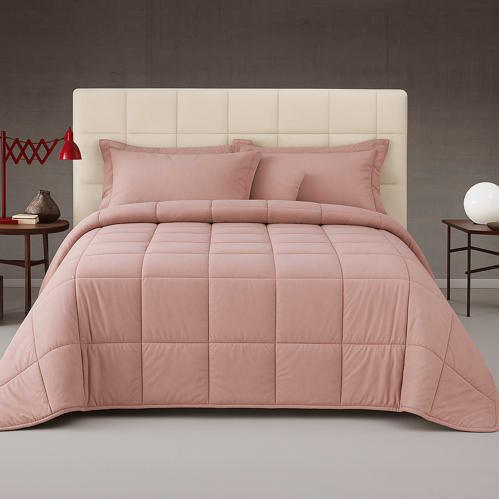 Trapunta Matrimoniale Sarah Invernale in Velluto Morbido 350 g/m² Effetto Seta, Calda e Soffice, Lavabile in Lavatrice – Copriletto Elegante per Letto Matrimoniale