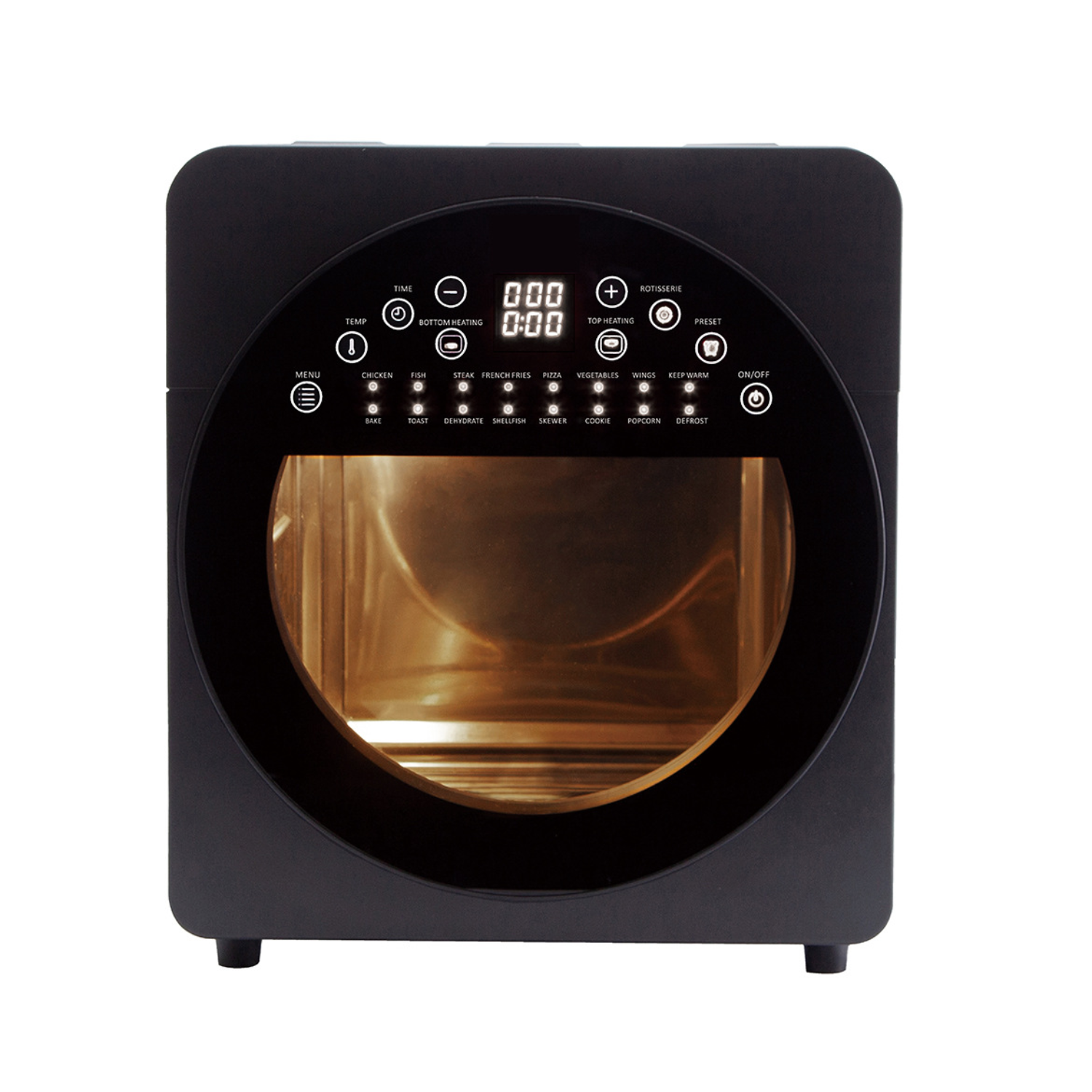 Forno ad Aria 14L con Doppio Riscaldamento e Display Touch – Air Fryer Oven Multifunzione in Acciaio, con Girarrosto, Timer Regolabile e Accessori Inclusi – Cottura Sana e Croccante Senza Olio