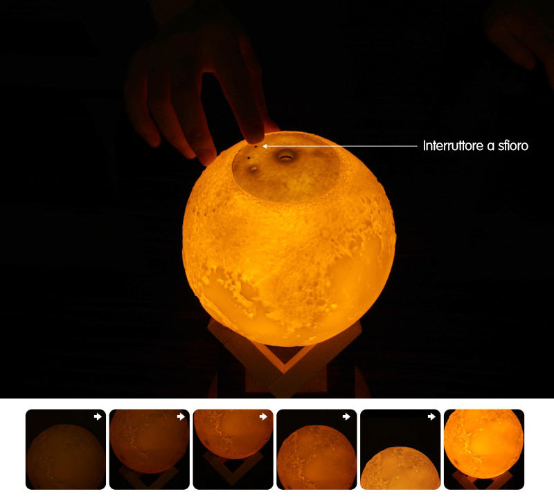 Profumatore Ambiente Luna a Led ✦ Lampada da comodino ✦ Atmosfera magica
