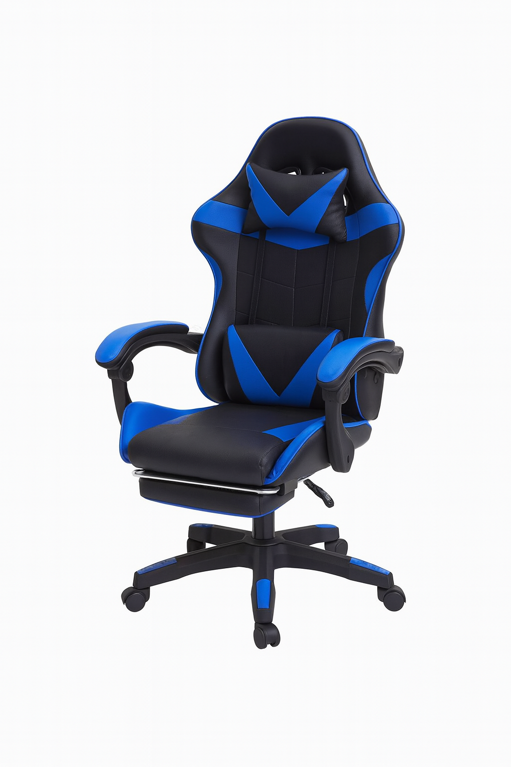 Sedia Gaming Ergonomica con Poggiapiedi Estraibile, Cuscino Lombare e Poggiatesta – Poltrona da Ufficio e Gaming in Ecopelle, Schienale Reclinabile 135°, Altezza Regolabile