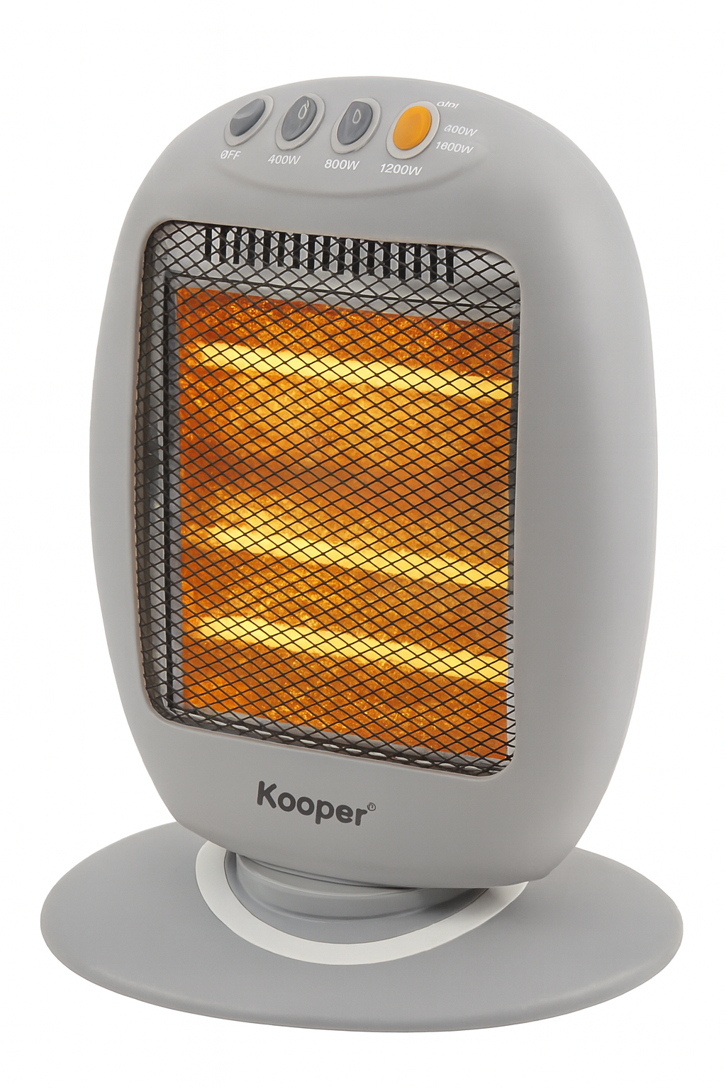 Stufa Elettrica Alogena 1200W con 3 Elementi Riscaldanti | 3 Livelli di Potenza 400/800/1200W Oscillazione Automatica, Base Antiribaltamento, Corpo Rotante, Cavo 1,3m Riscaldamento Rapido e Silenziosa