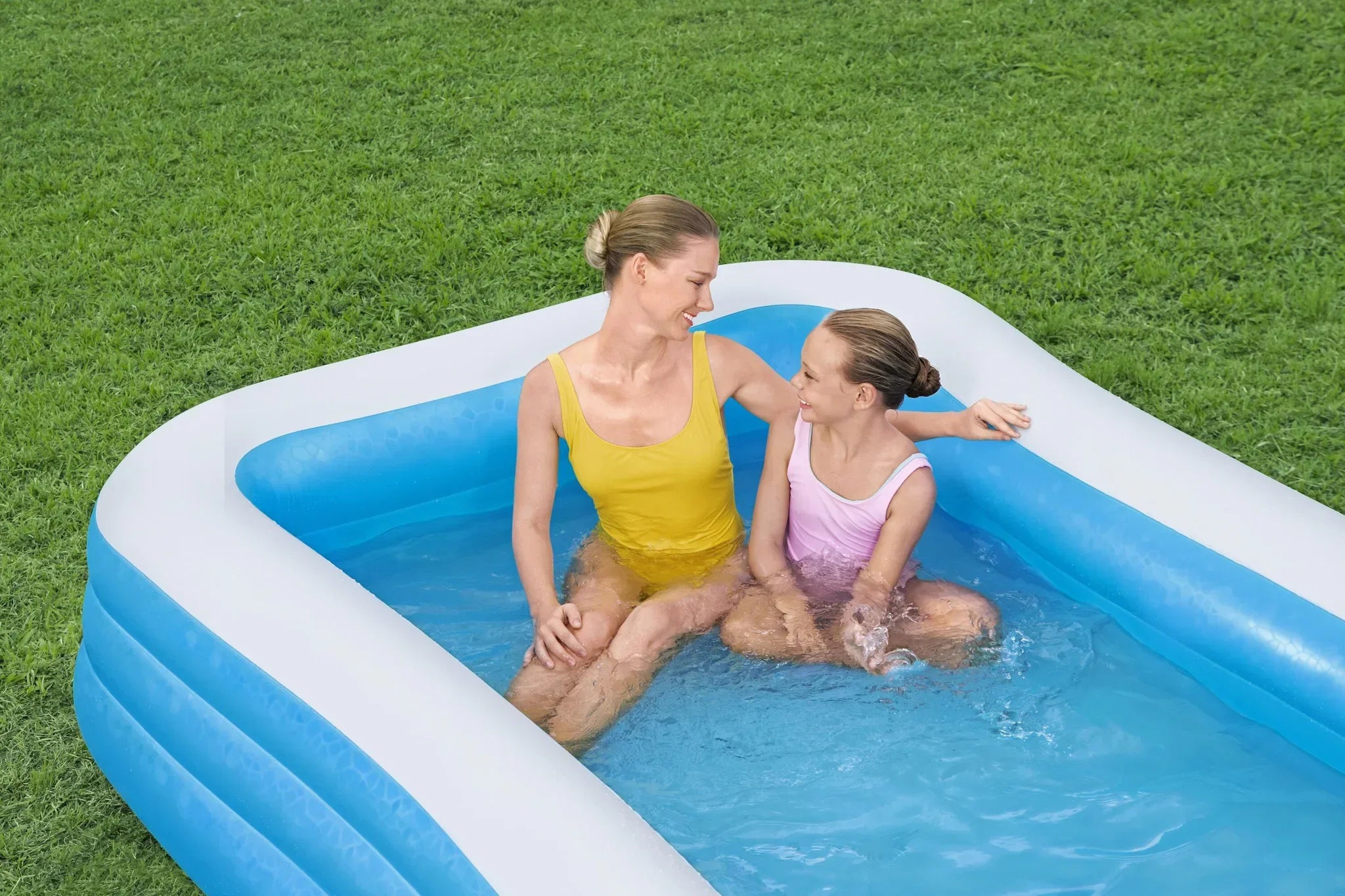 Piscina gonfiabile rettangolare a 3 anelli 262x175x51CM