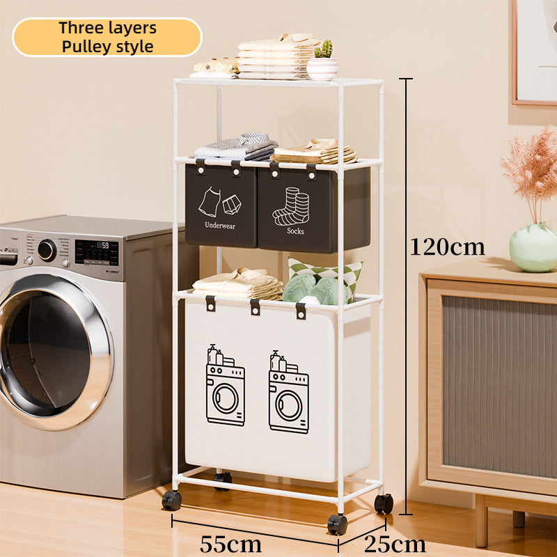 Carrello Portaoggetti Multiuso 1/2/3 Piani con Ruote – Organizer Salvaspazio 55x25 cm per Bagno, Lavanderia e Cucina – Struttura in Metallo con Cestelli Rimovibili, Design Moderno