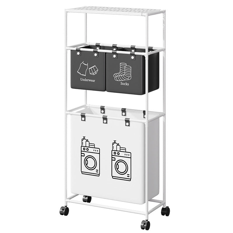 Carrello Portaoggetti Multiuso 1/2/3 Piani con Ruote – Organizer Salvaspazio 55x25 cm per Bagno, Lavanderia e Cucina – Struttura in Metallo con Cestelli Rimovibili, Design Moderno