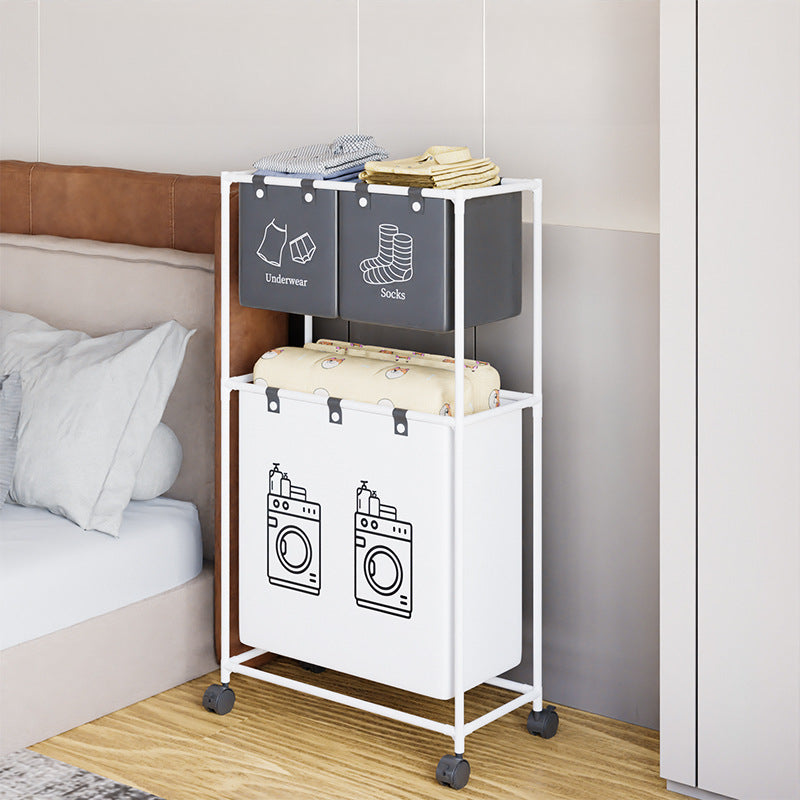 Carrello Portaoggetti Multiuso 1/2/3 Piani con Ruote – Organizer Salvaspazio 55x25 cm per Bagno, Lavanderia e Cucina – Struttura in Metallo con Cestelli Rimovibili, Design Moderno