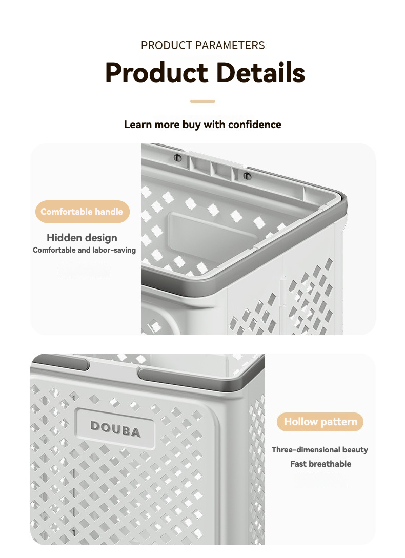 Cesto portaoggetti pieghevole, piccolo cesto portabiancheria in plastica con ruote e manici, cestino portaoggetti salvaspazio