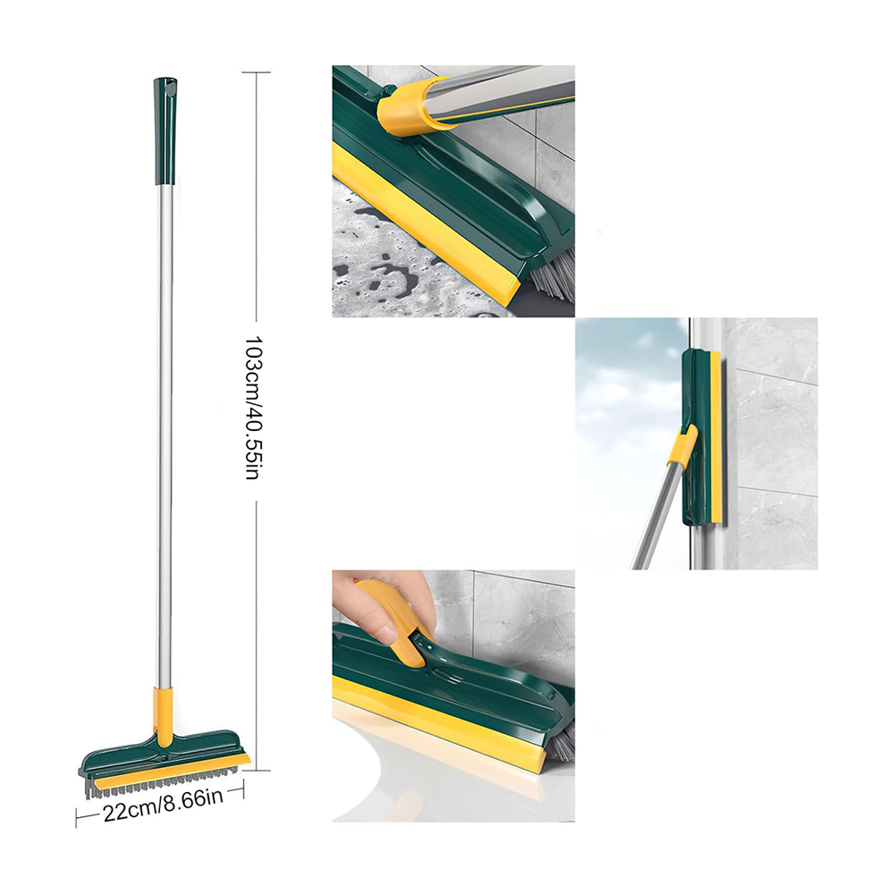 Spazzola Pavimenti 3 in 1 con Manico Lungo e Testa Girevole 120°