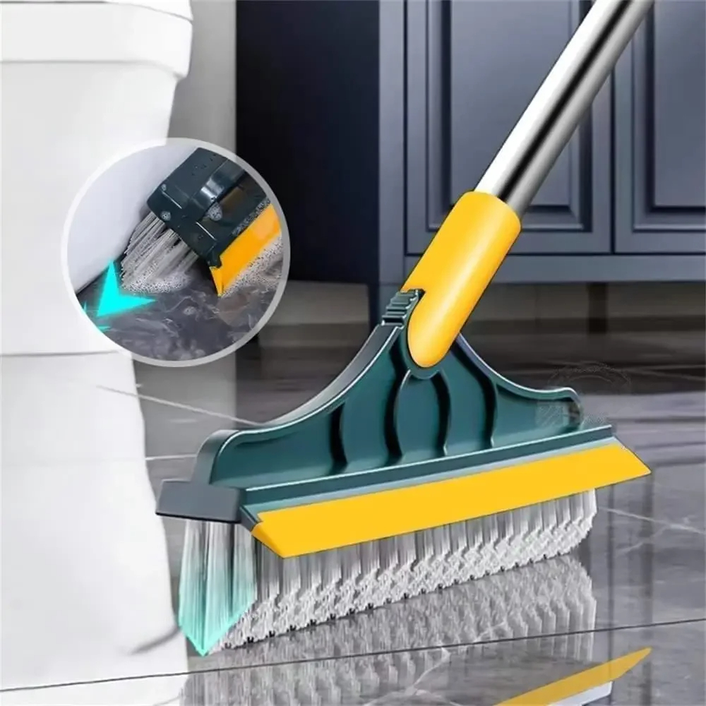 Spazzola Pavimenti 3 in 1 con Manico Lungo e Testa Girevole 120°