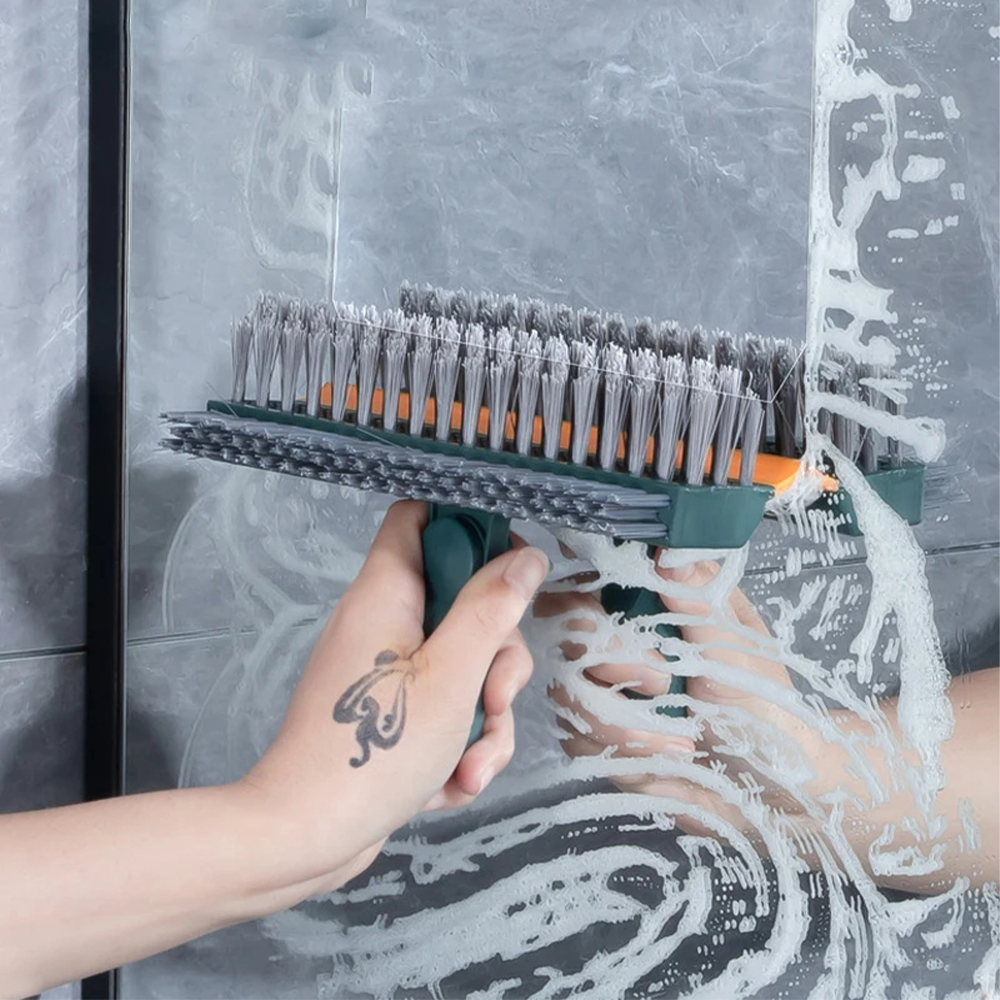 Spazzola Pavimenti 3 in 1 con Manico Lungo e Testa Girevole 120°