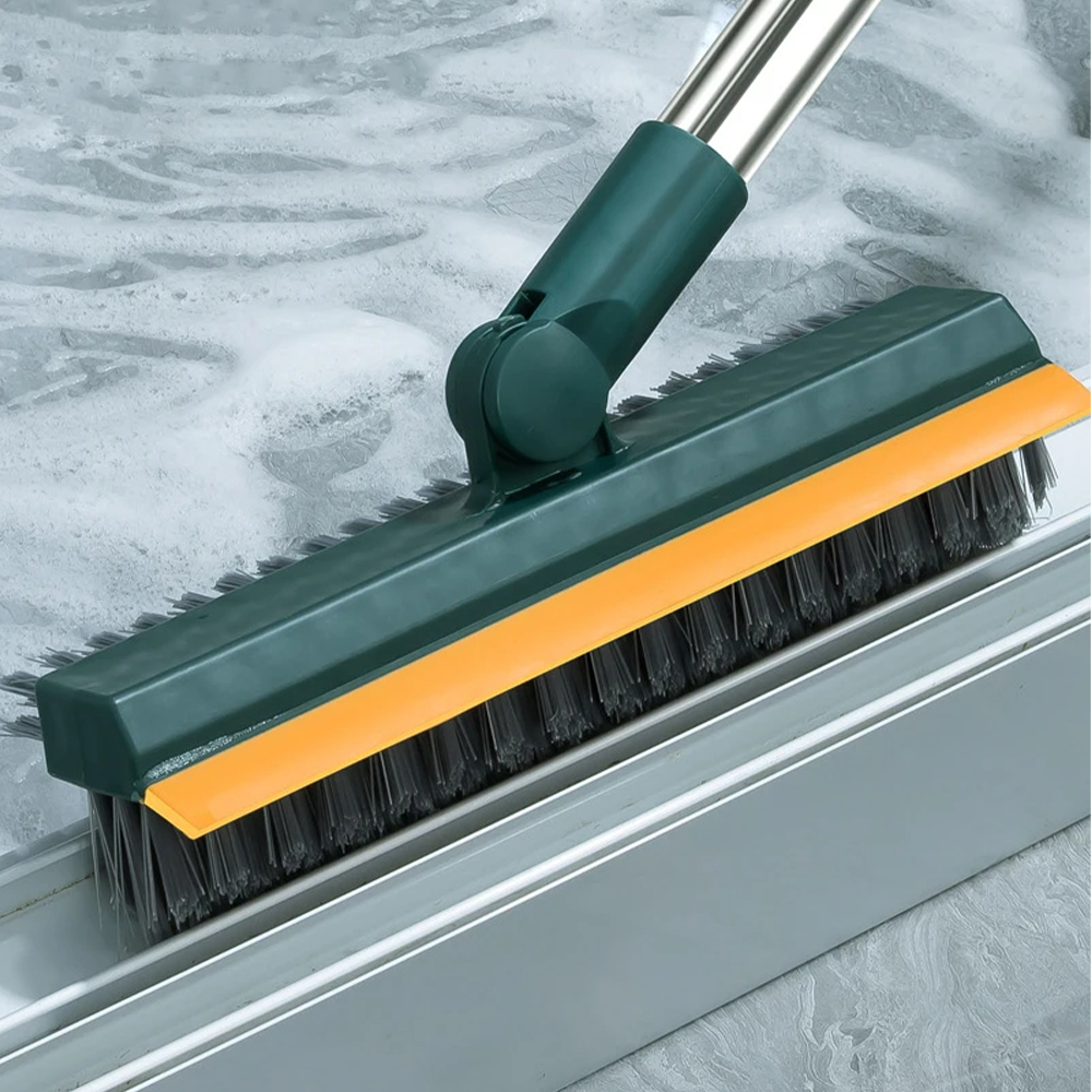 Spazzola Pavimenti 3 in 1 con Manico Lungo e Testa Girevole 120°