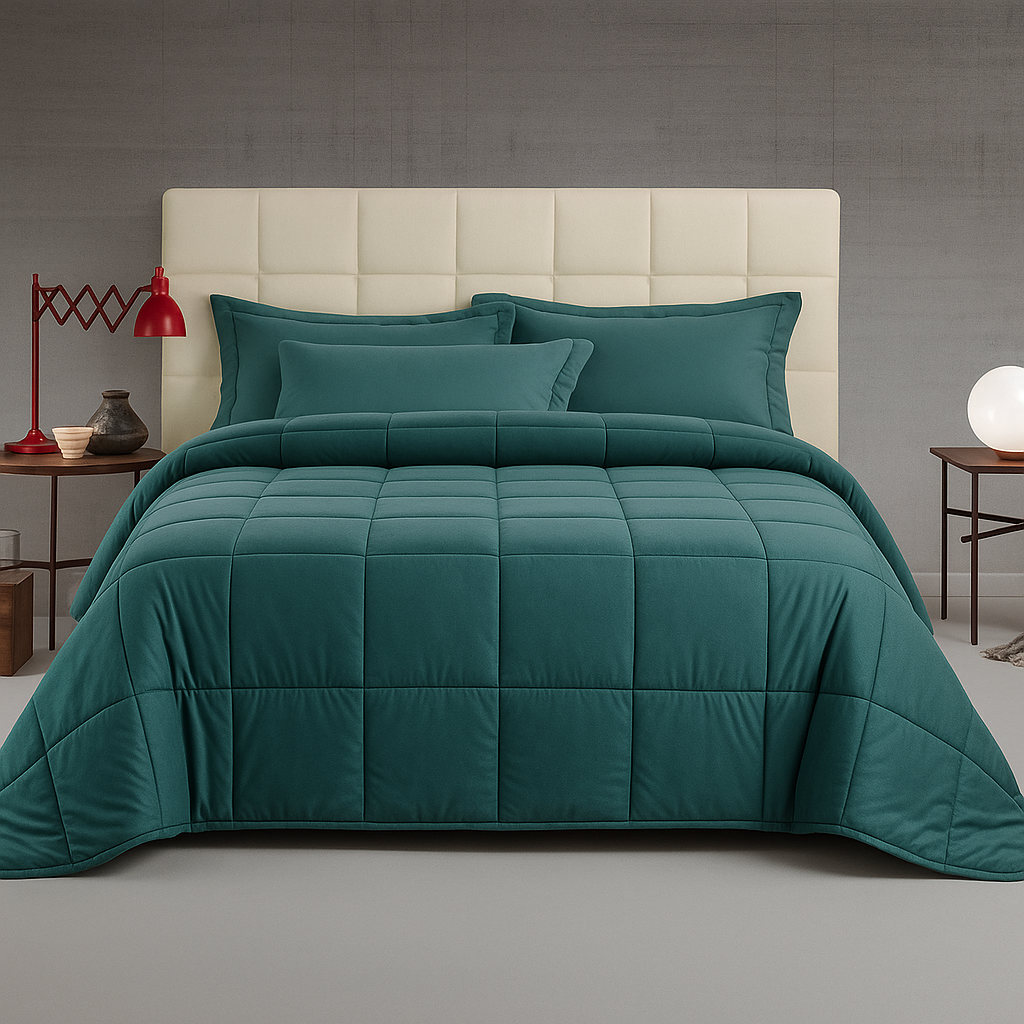 Trapunta Matrimoniale Sarah Invernale in Velluto Morbido 350 g/m² Effetto Seta, Calda e Soffice, Lavabile in Lavatrice – Copriletto Elegante per Letto Matrimoniale