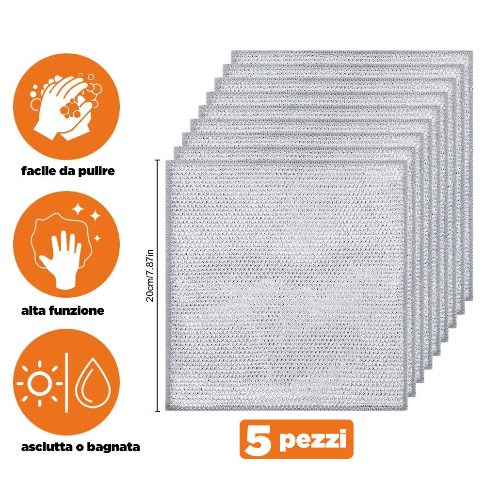 Panni Multifunzionali in Filo Metallico Antigraffio 5 PZ