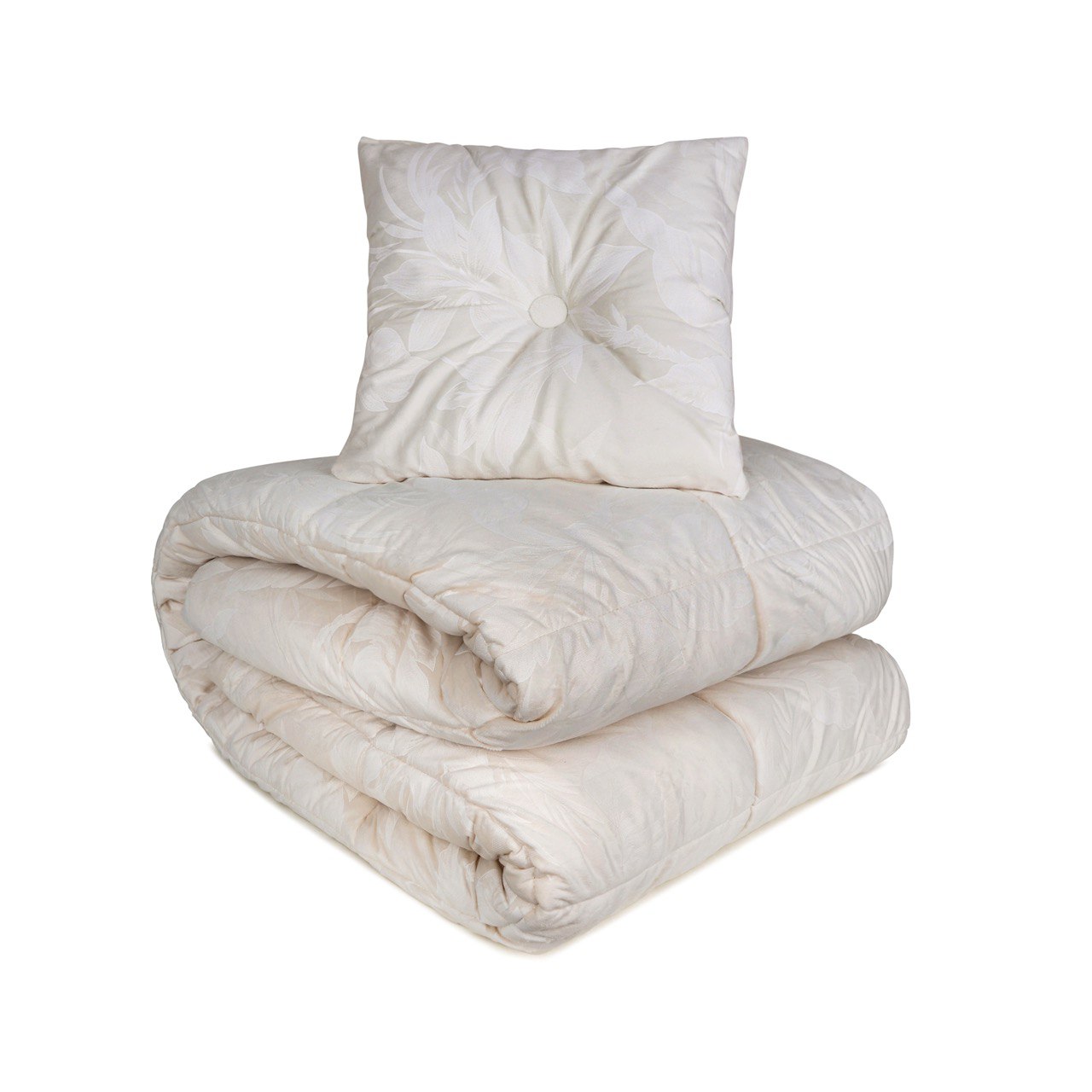 Generico Trapunta Kenya in Morbido Tessuto in Velluto Jaquard con 1 Cuscino Arredo Matrimoniale 260x270cm Imbottitura 350gr.m Super Calda e Soffice